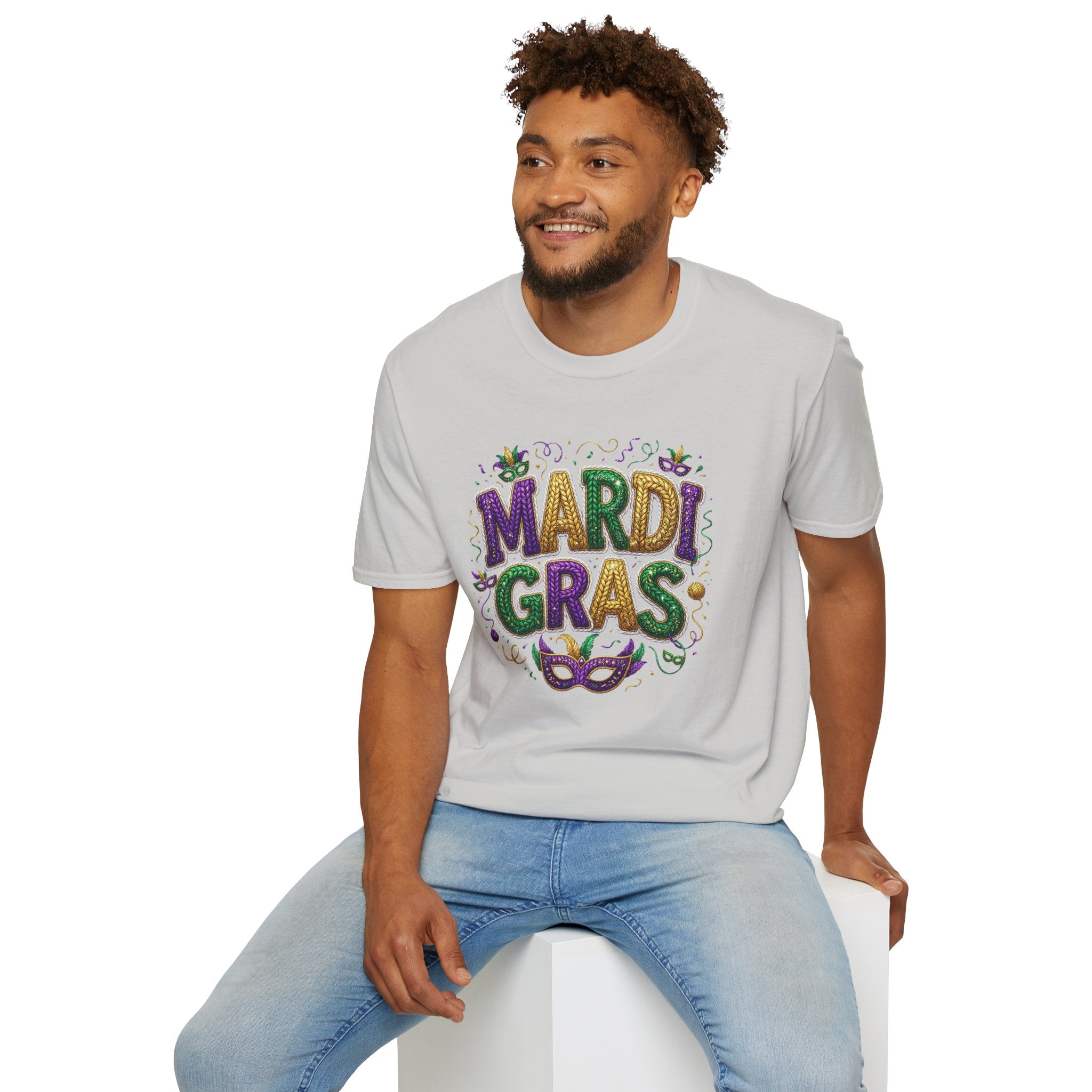 Braided Mardi Gras- Unisex Softstyle T-Shirt