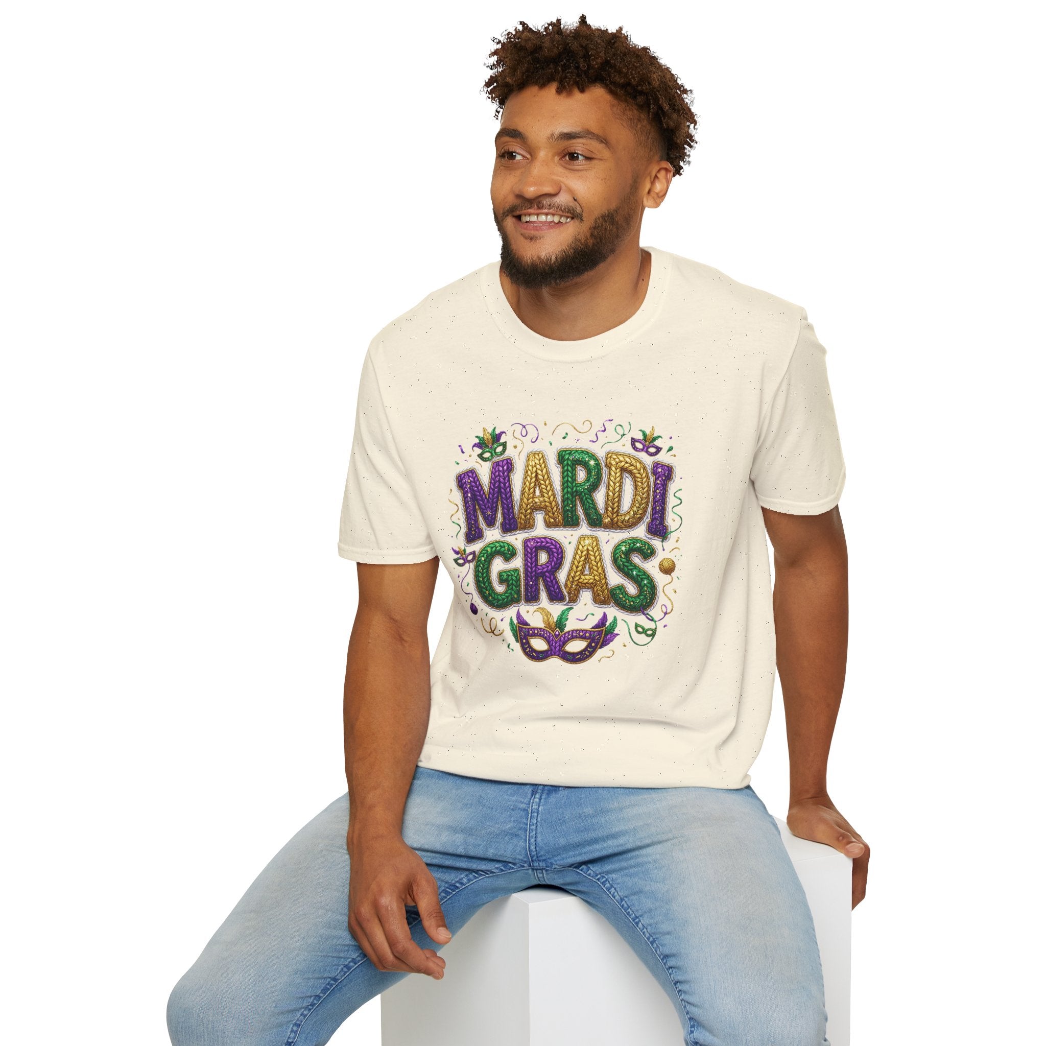 Braided Mardi Gras- Unisex Softstyle T-Shirt