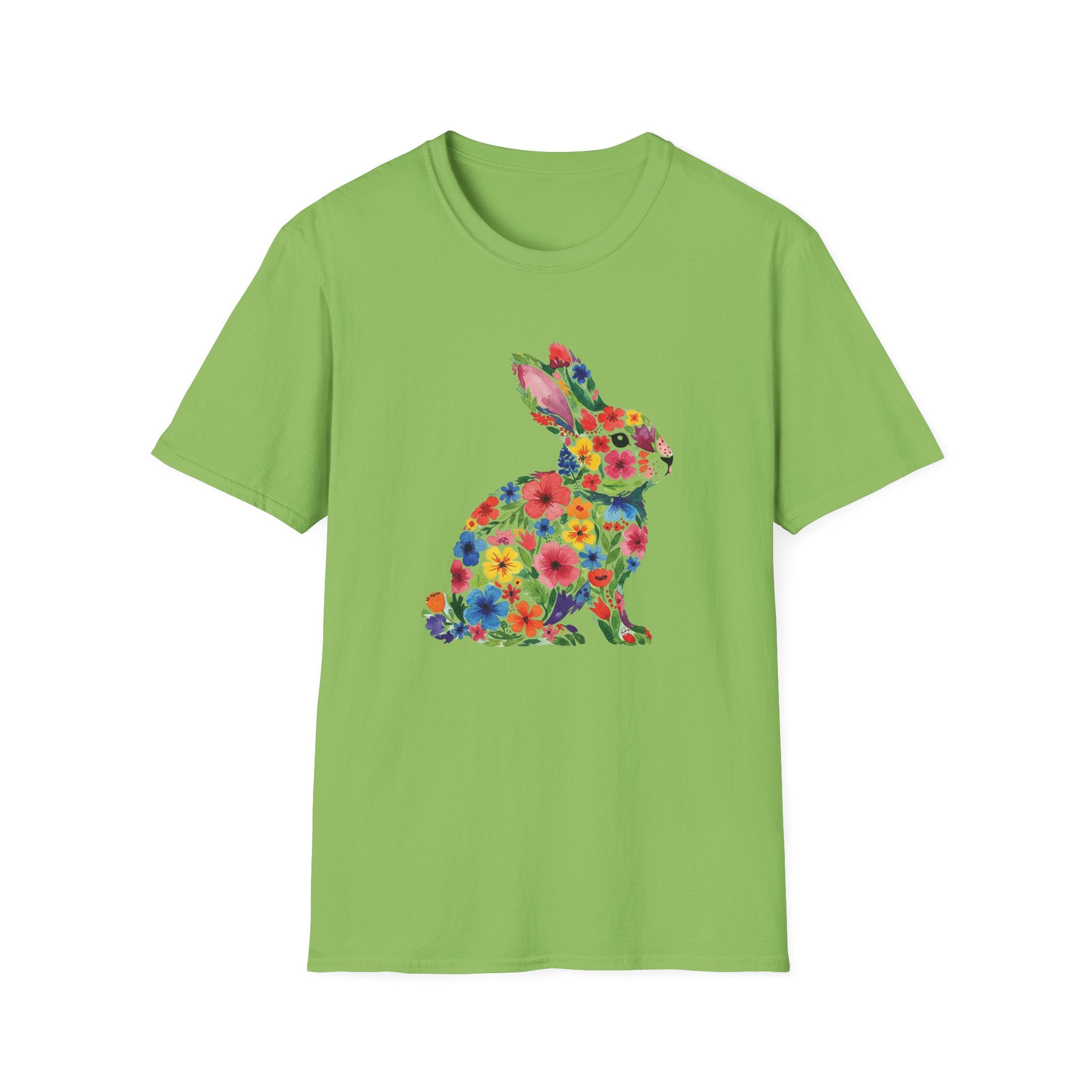 Floral Easter Bunny- Unisex Softstyle T-Shirt
