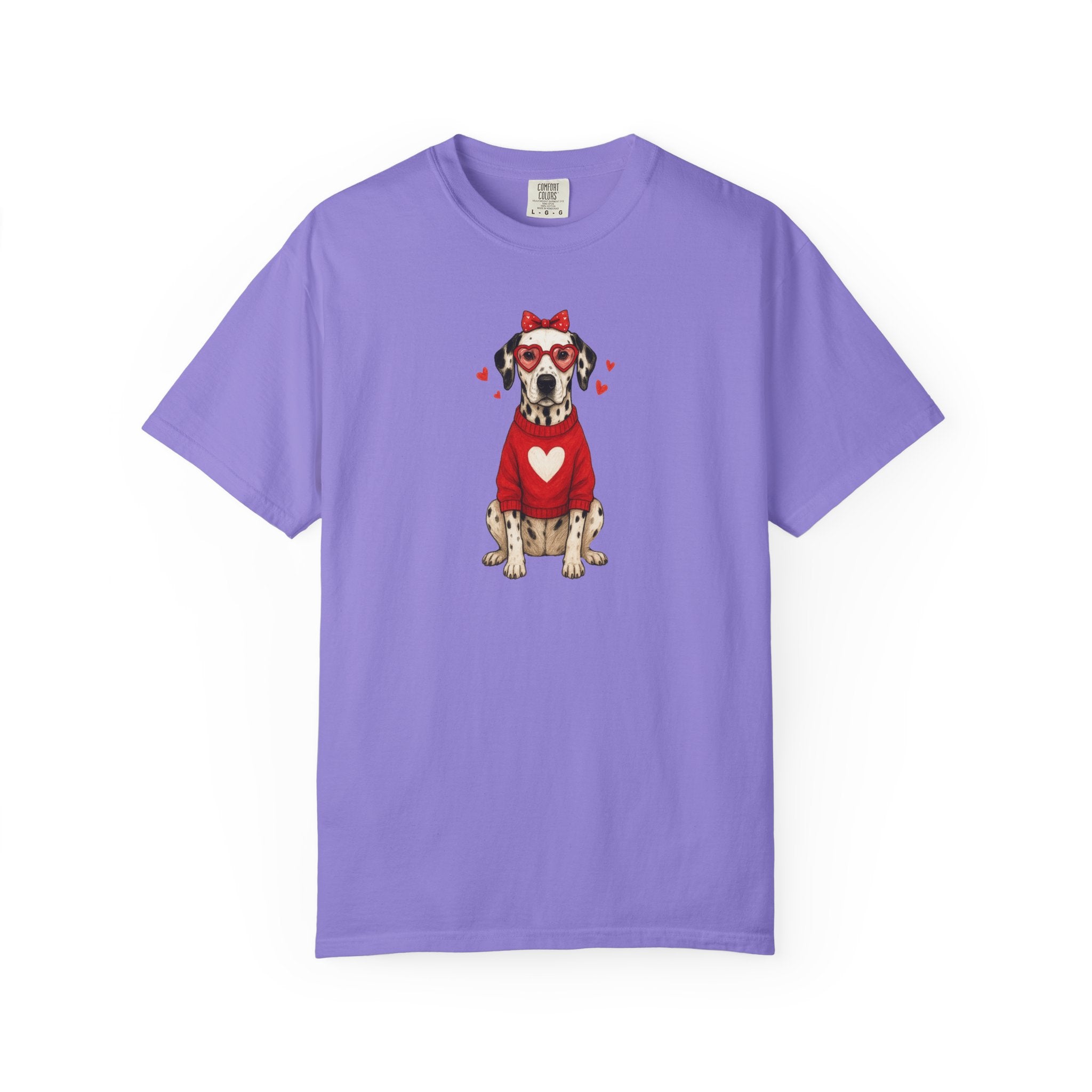 Dalmatian with glasses- Unisex Garment-Dyed T-shirt