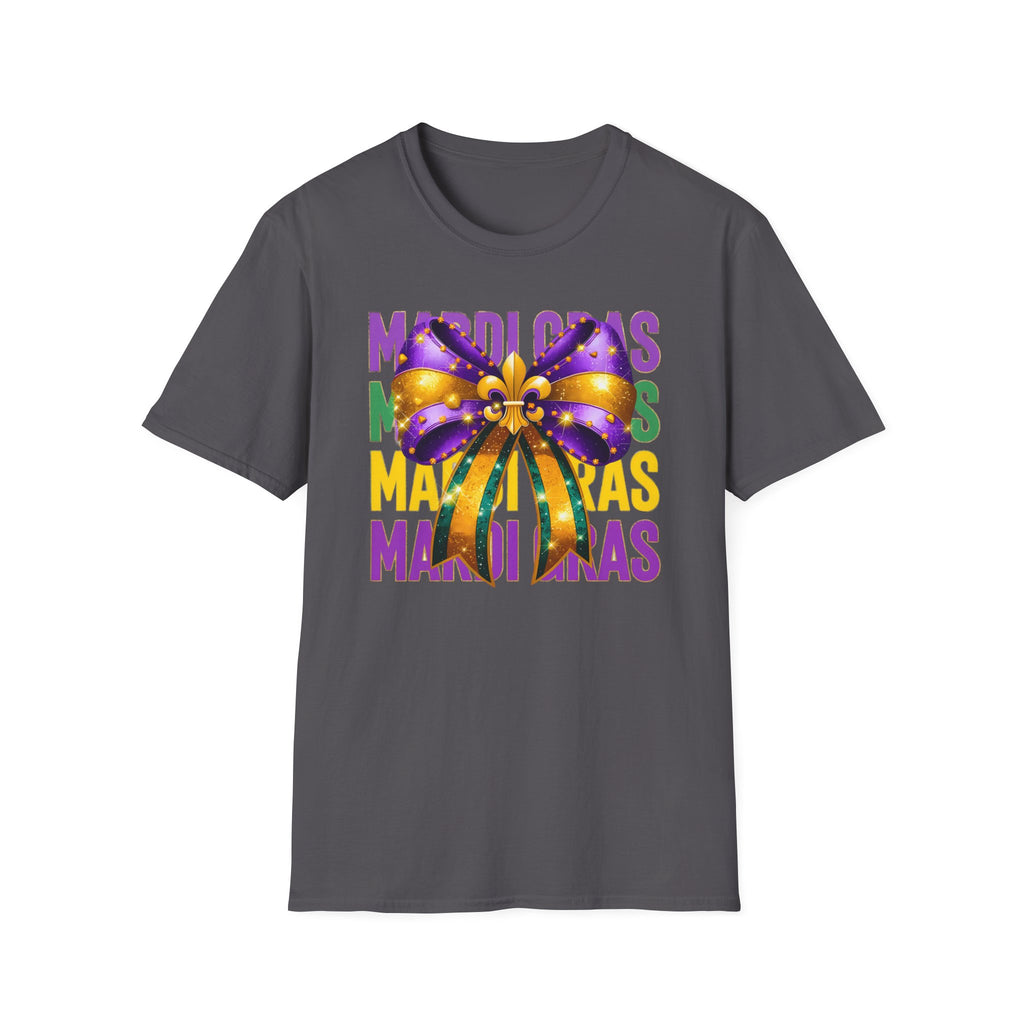 Mardi Gras Bow- Unisex Softstyle T-Shirt