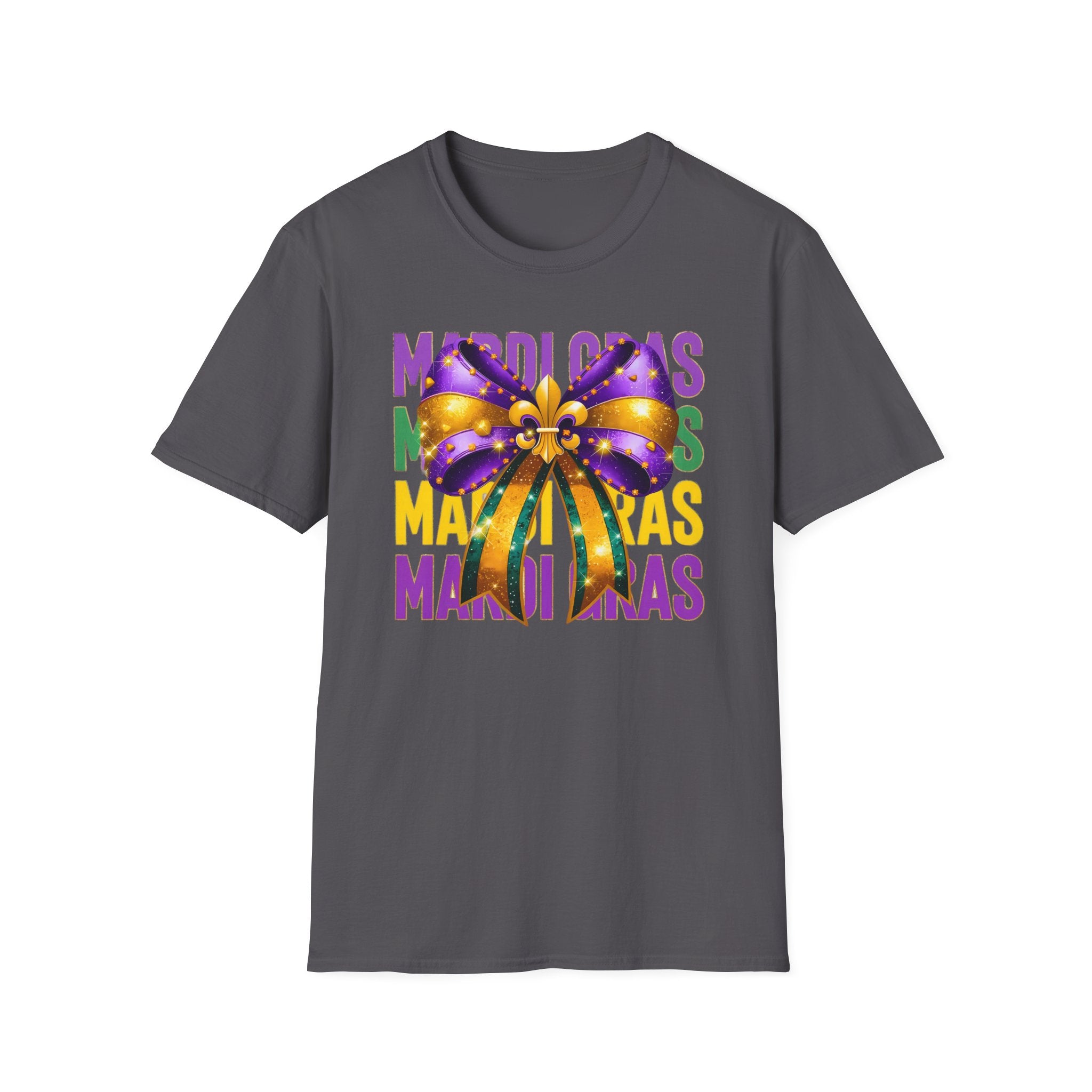 Mardi Gras Bow- Unisex Softstyle T-Shirt