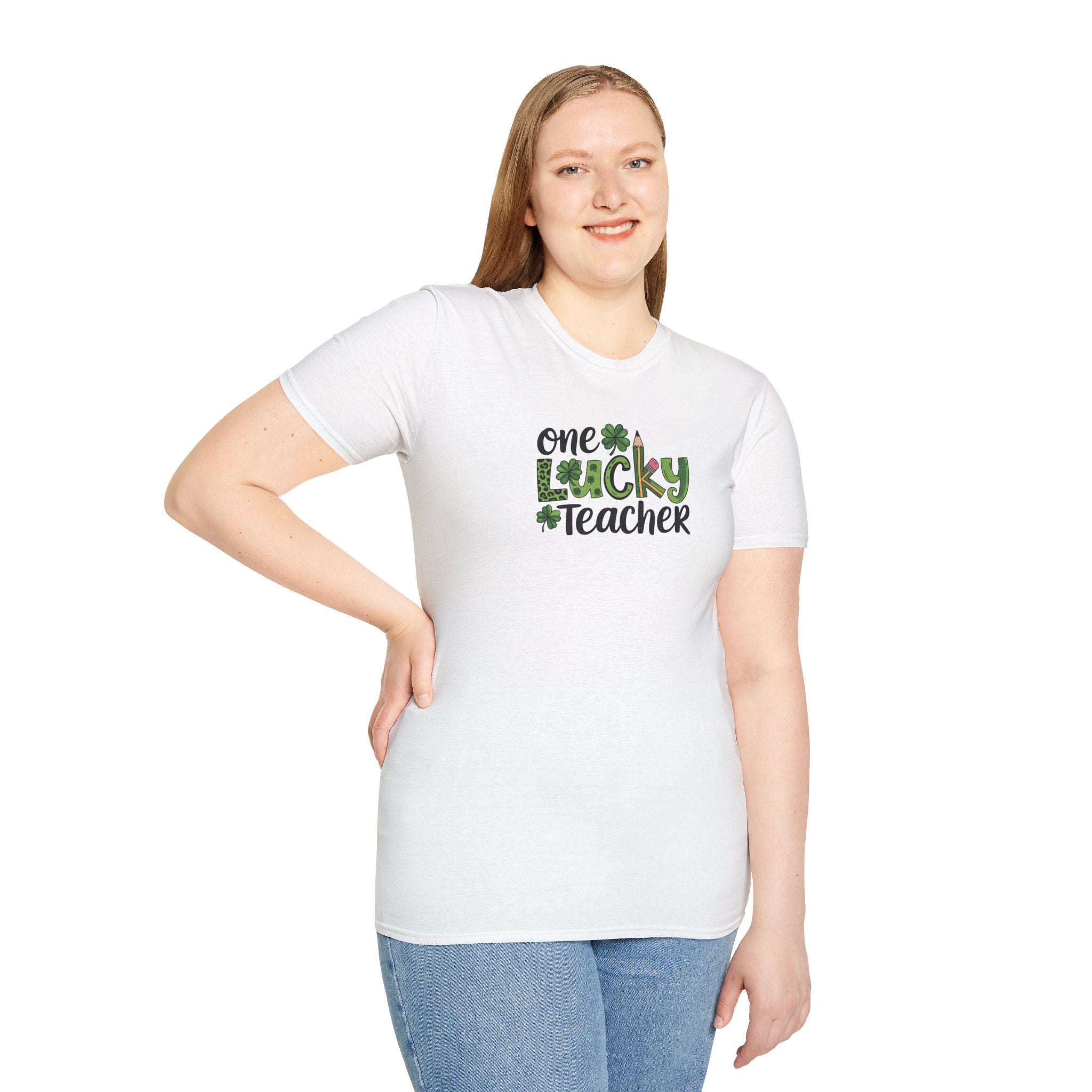 One Lucky Teacher- Unisex Softstyle T-Shirt