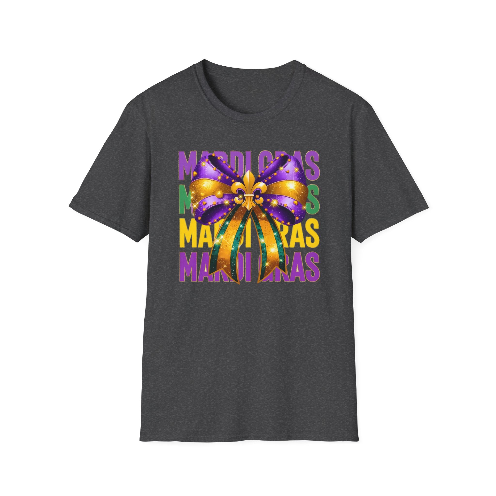 Mardi Gras Bow- Unisex Softstyle T-Shirt