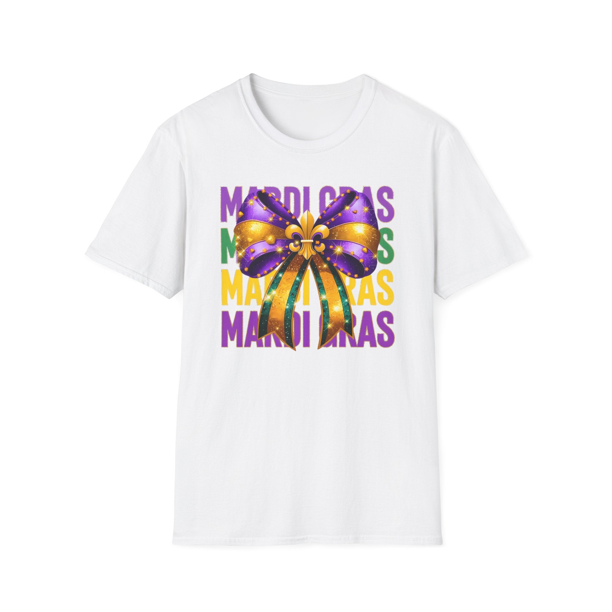 Mardi Gras Bow- Unisex Softstyle T-Shirt