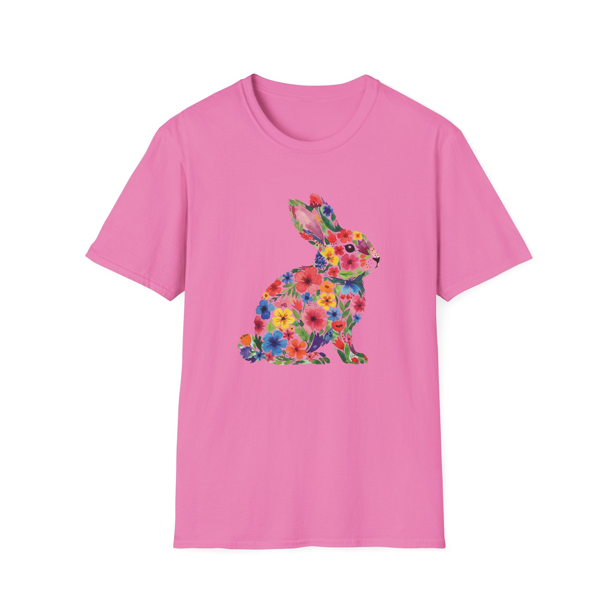 Floral Easter Bunny- Unisex Softstyle T-Shirt