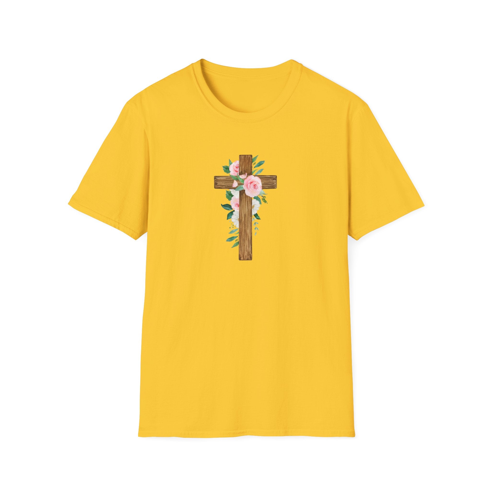 Floral Cross T-Shirt — Cross with Pretty Flowers
