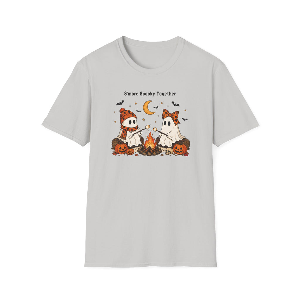 Halloween Ghosts Campfire T-Shirt — "S'more Spooky Together" Cute Couple Graphic