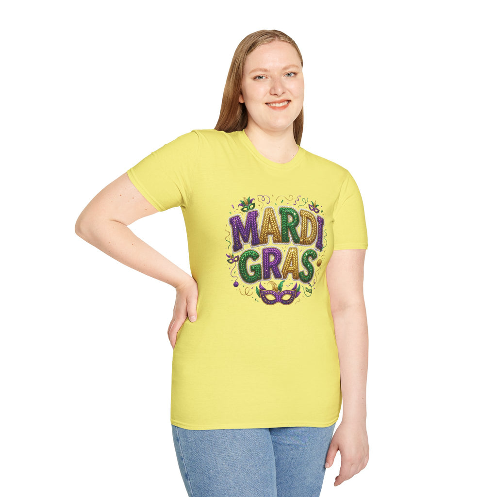 Braided Mardi Gras- Unisex Softstyle T-Shirt