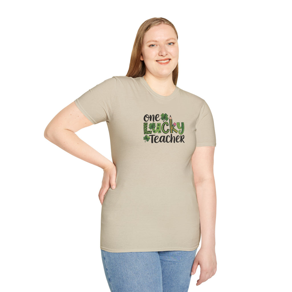 One Lucky Teacher- Unisex Softstyle T-Shirt