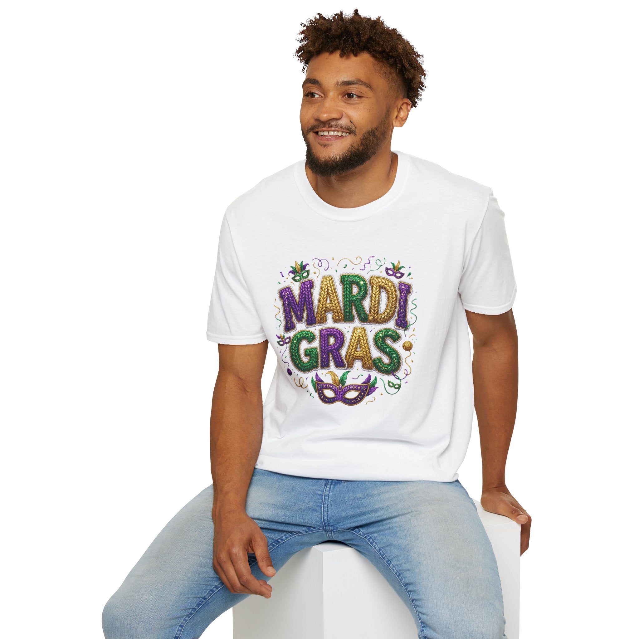 Braided Mardi Gras- Unisex Softstyle T-Shirt