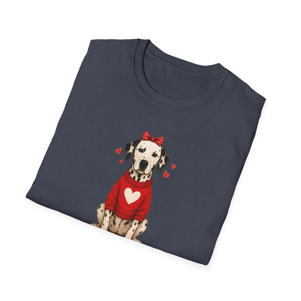 Dalmatian Head bow- Unisex Softstyle T-Shirt