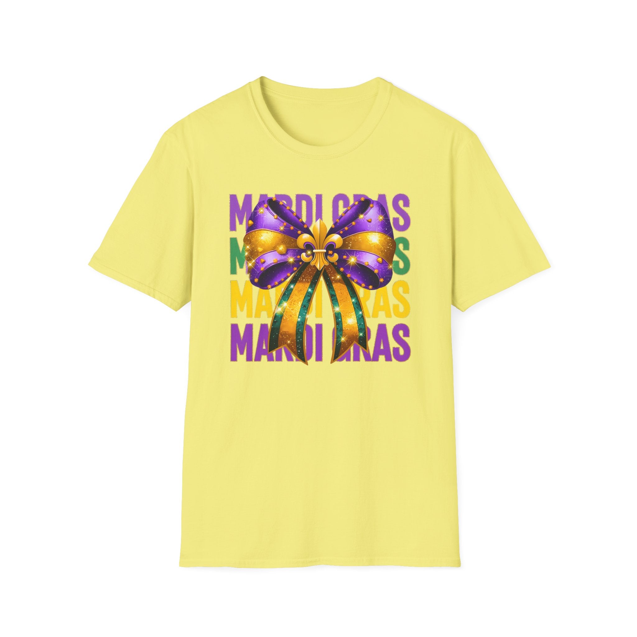 Mardi Gras Bow- Unisex Softstyle T-Shirt
