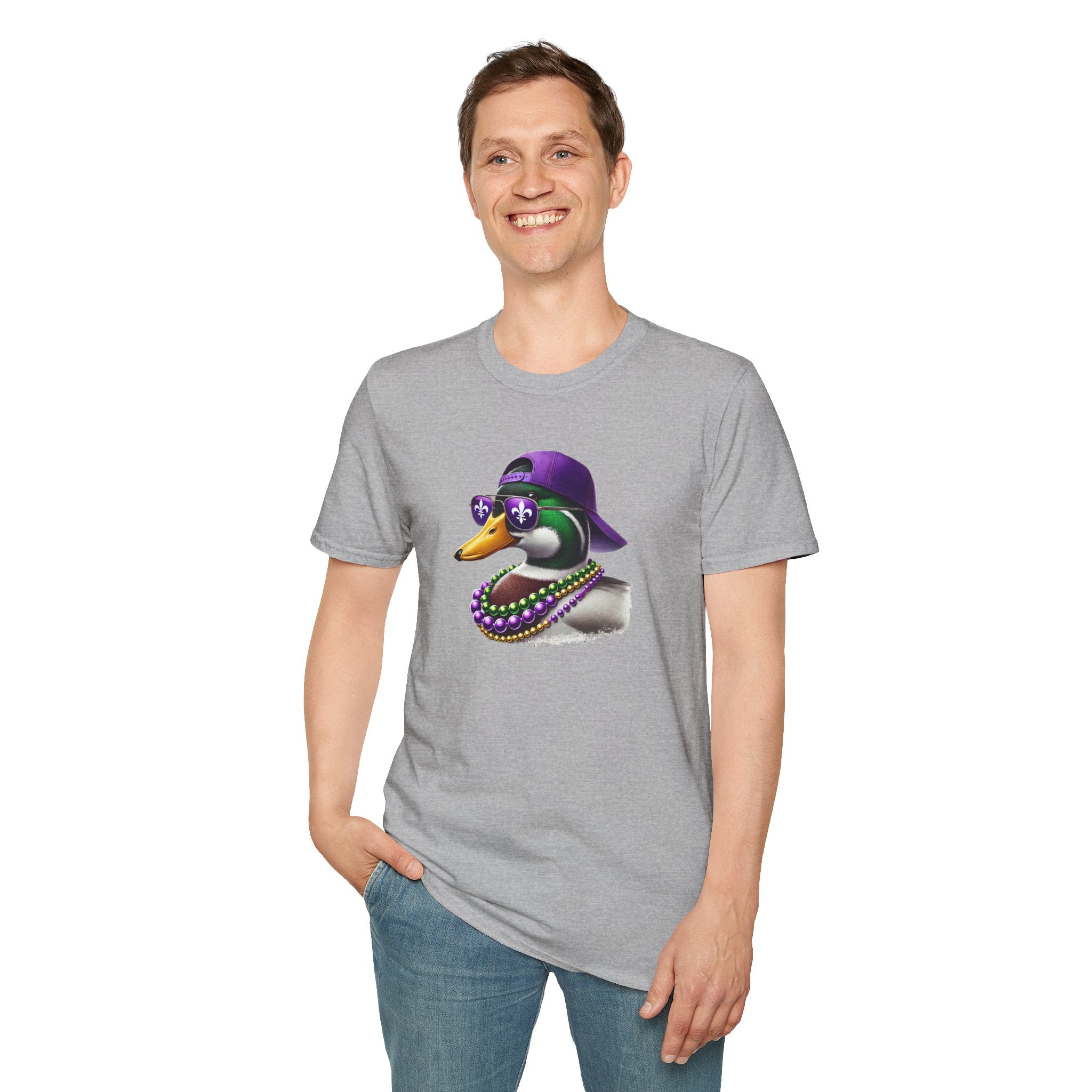 Ducking Mardi Gras- Unisex Softstyle T-Shirt