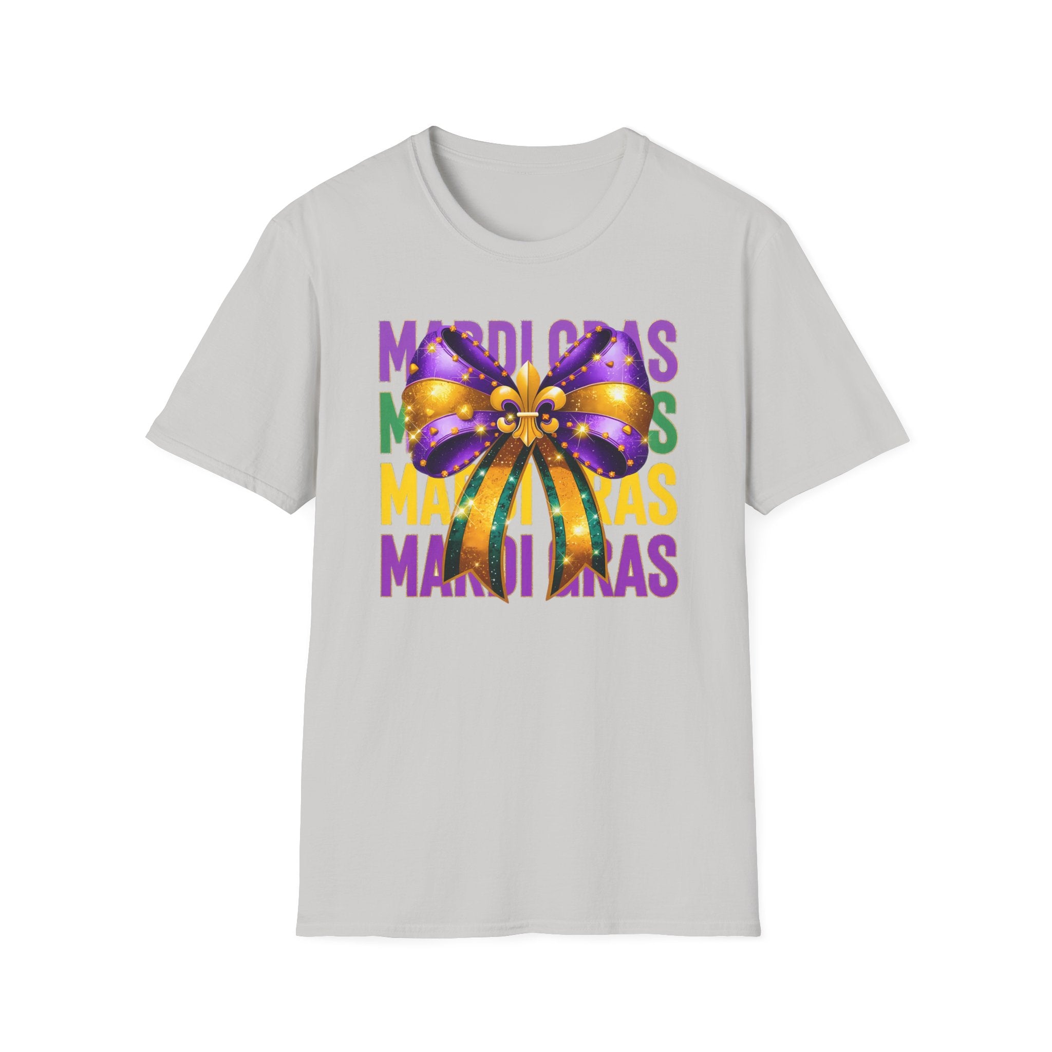 Mardi Gras Bow- Unisex Softstyle T-Shirt