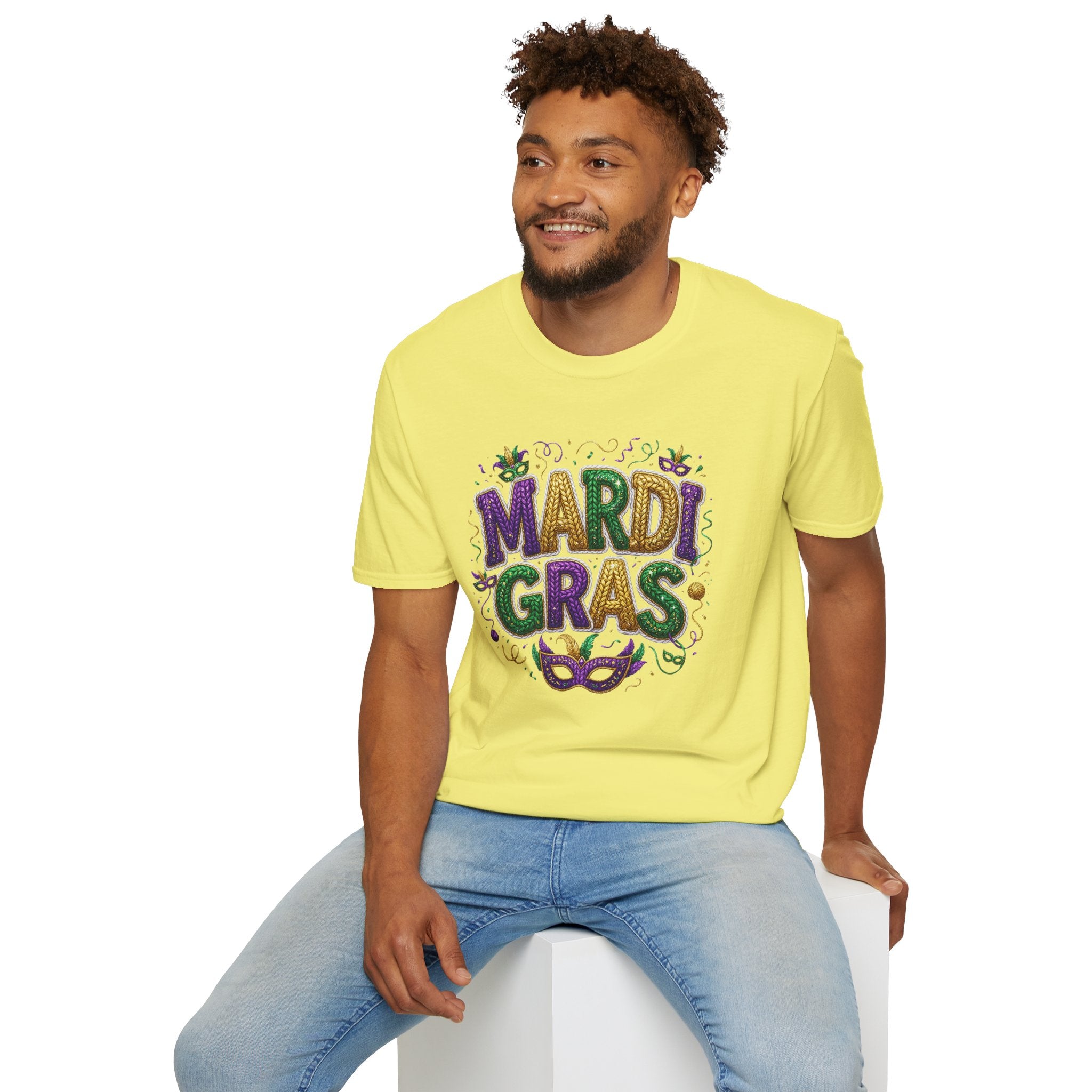Braided Mardi Gras- Unisex Softstyle T-Shirt