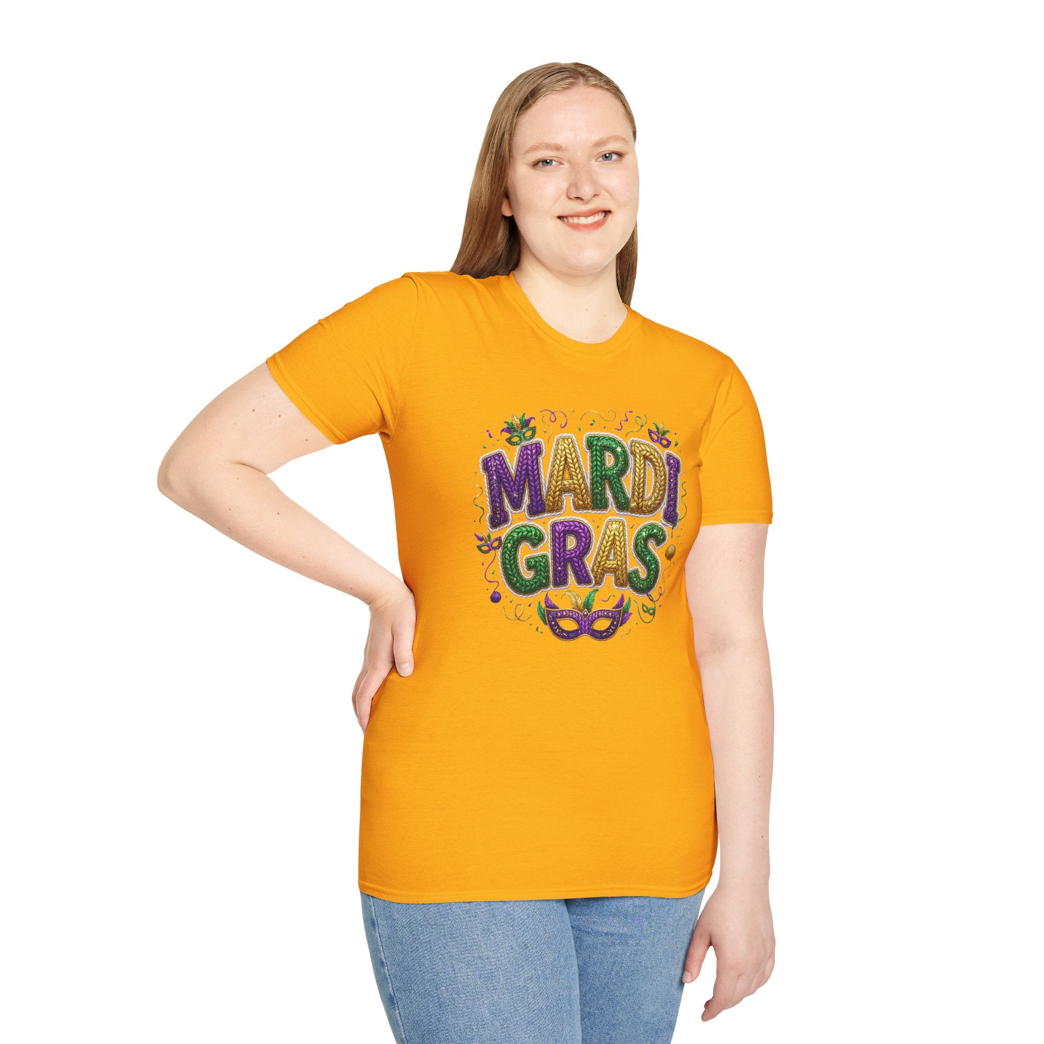 Braided Mardi Gras- Unisex Softstyle T-Shirt
