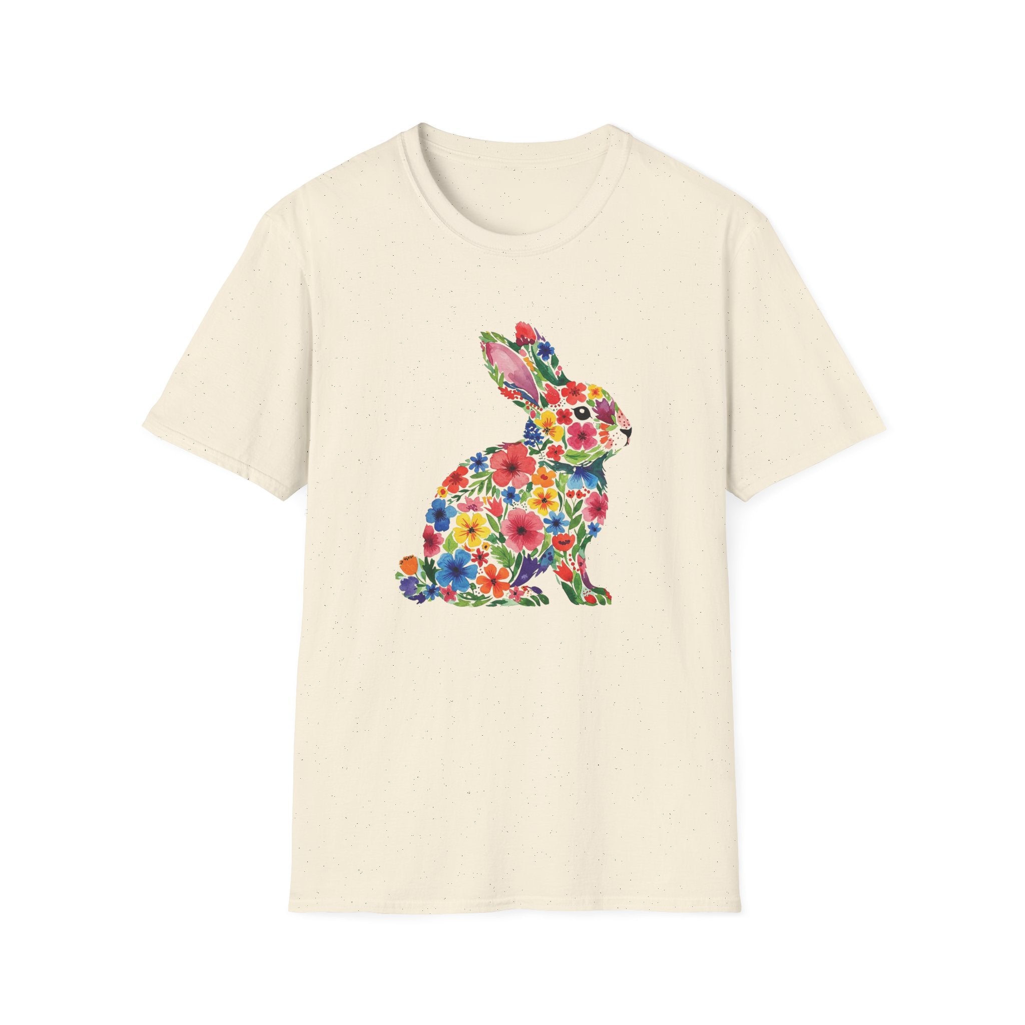 Floral Easter Bunny- Unisex Softstyle T-Shirt