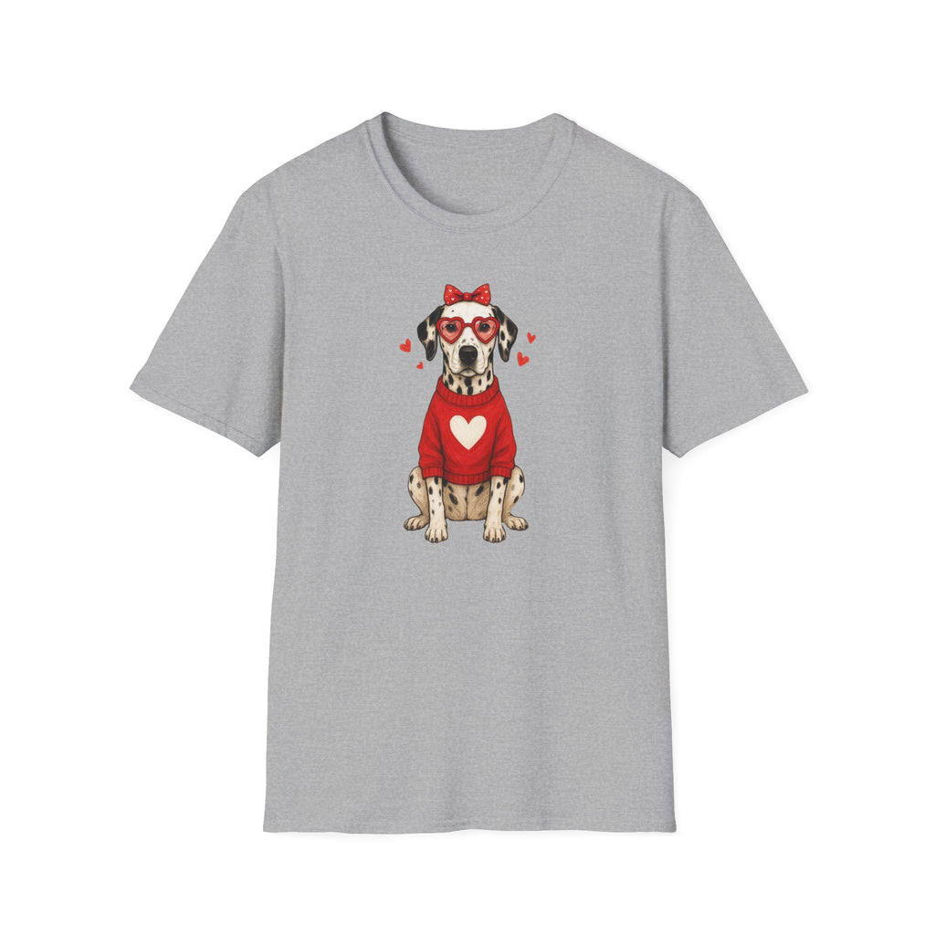 Dalmatian With Glasses- Unisex Softstyle T-Shirt