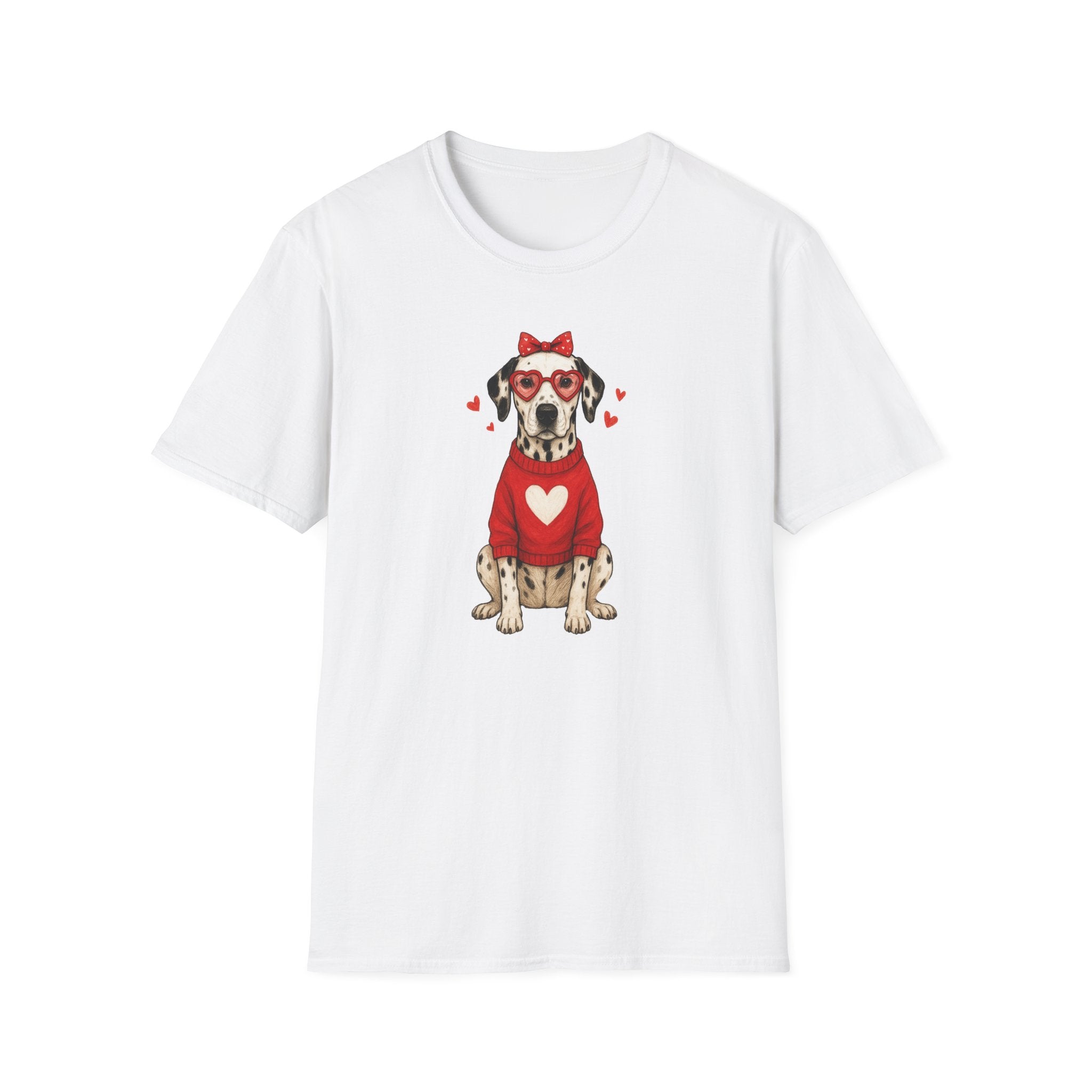 Dalmatian With Glasses- Unisex Softstyle T-Shirt