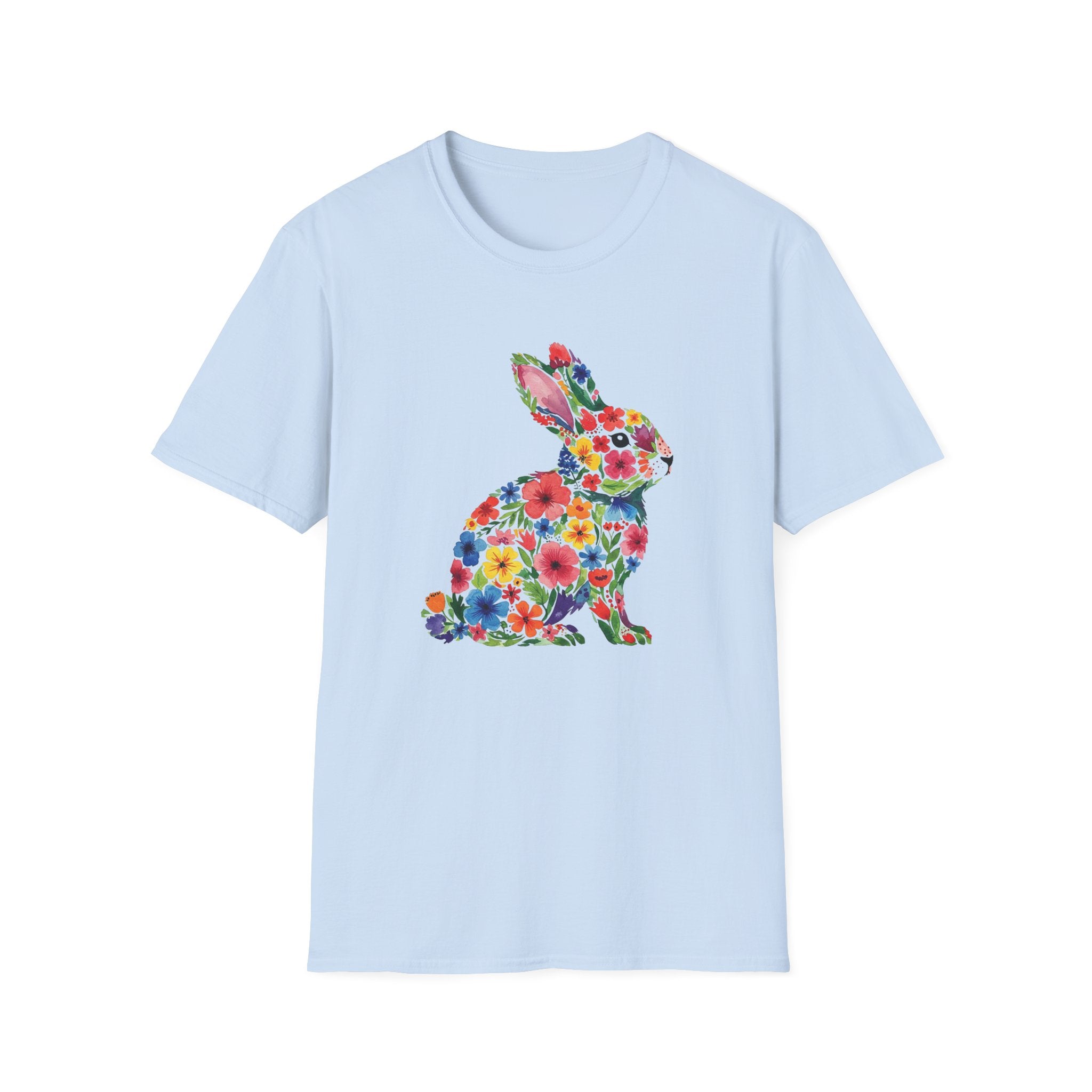 Floral Easter Bunny- Unisex Softstyle T-Shirt