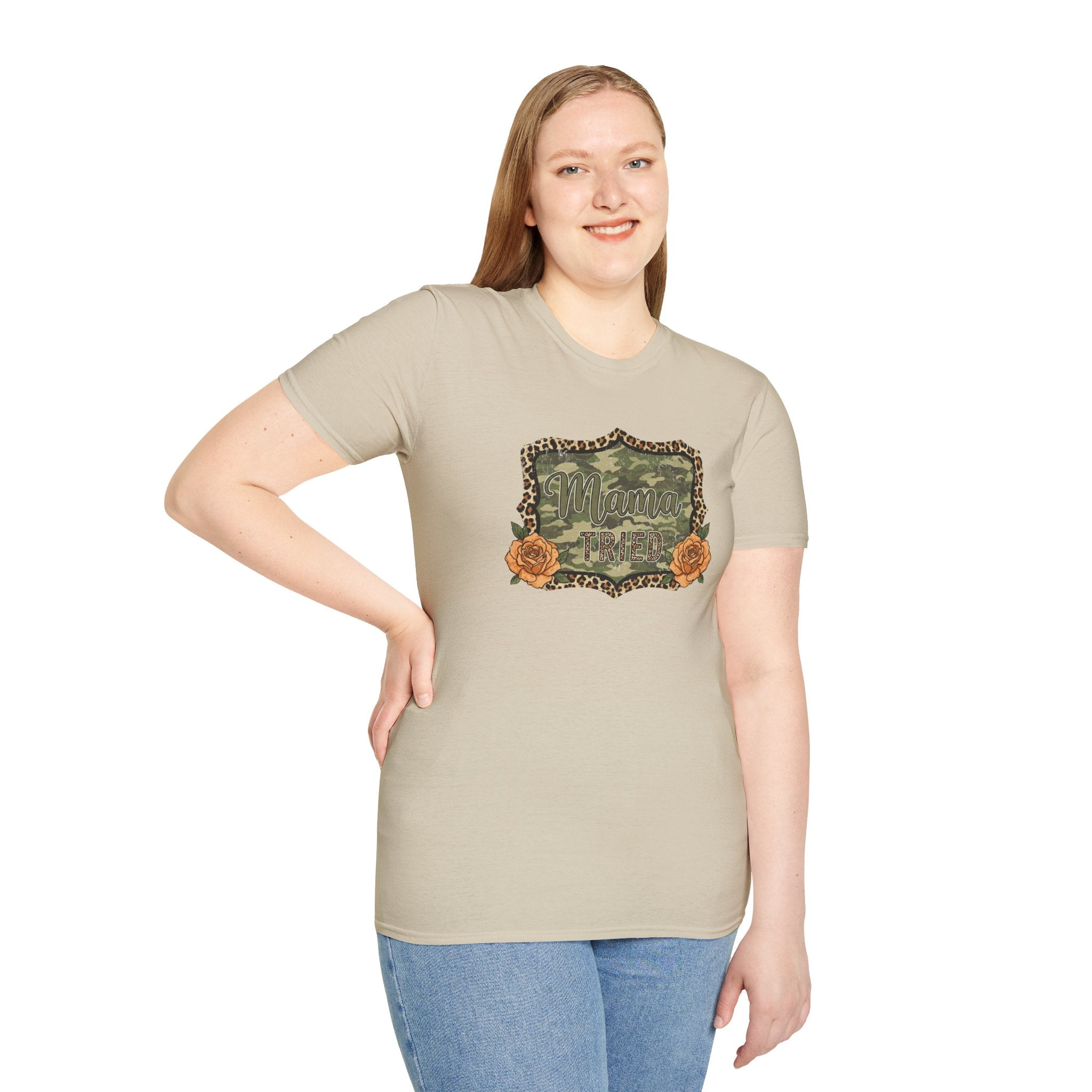 Mama Tried Camo- Unisex Softstyle T-Shirt