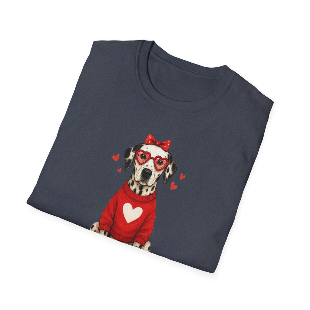 Dalmatian With Glasses- Unisex Softstyle T-Shirt