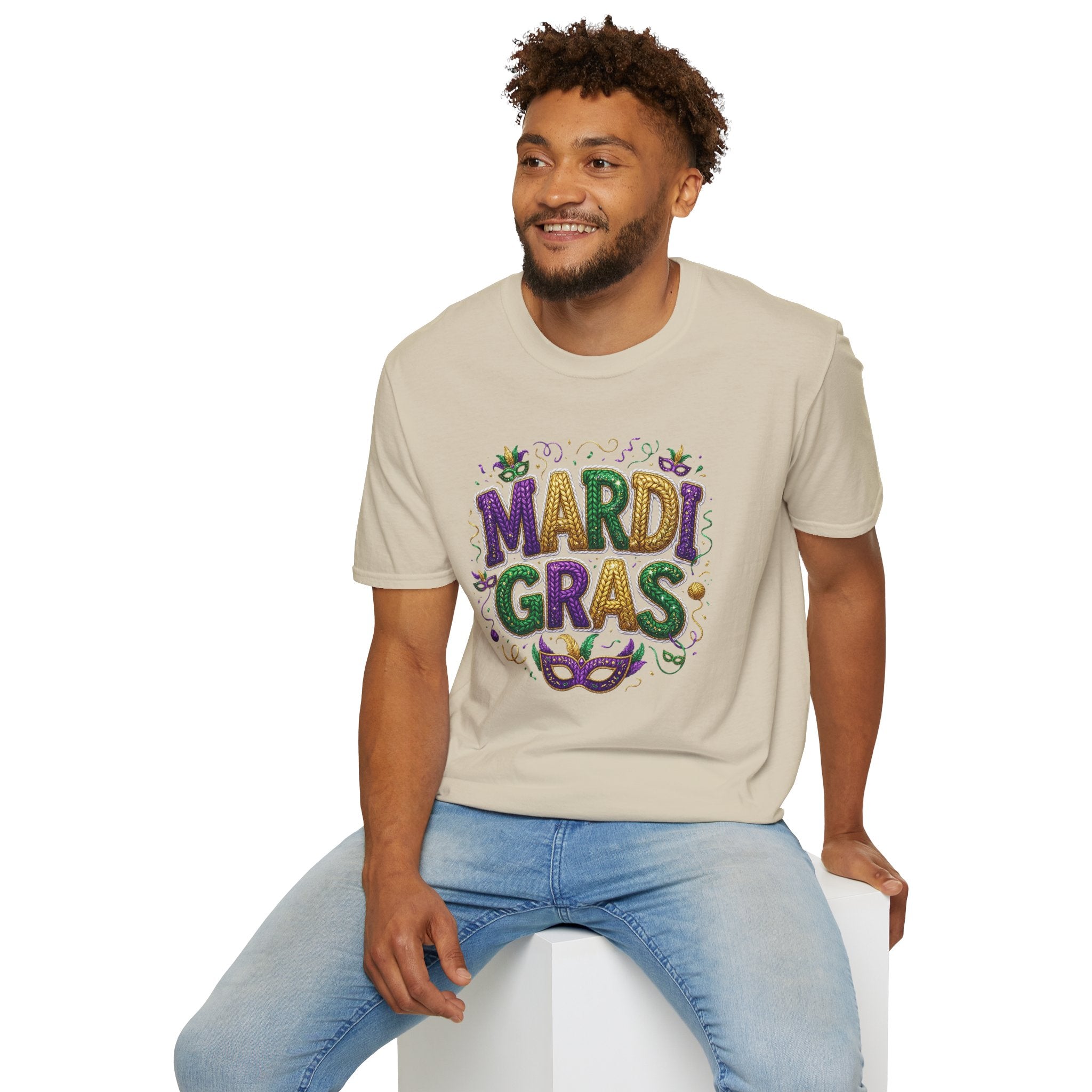 Braided Mardi Gras- Unisex Softstyle T-Shirt