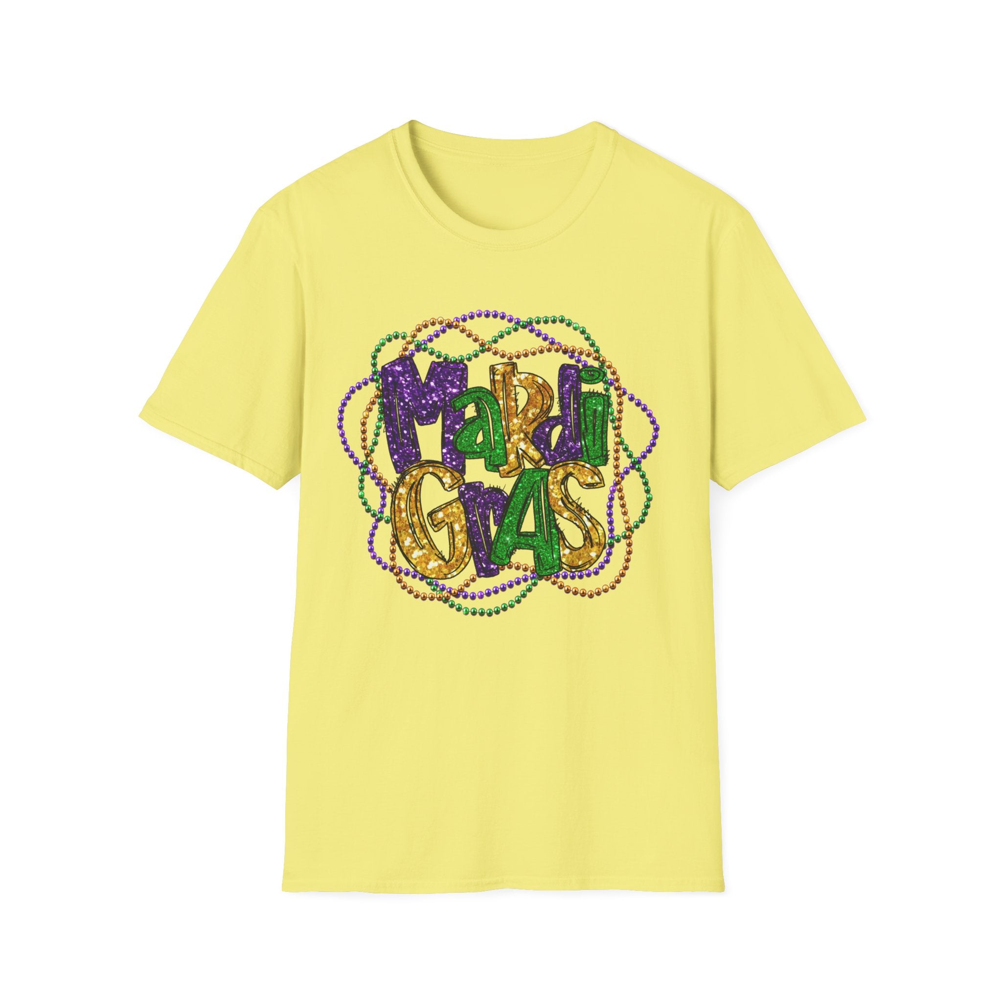 Mardi Gras Beads- Unisex Softstyle T-Shirt