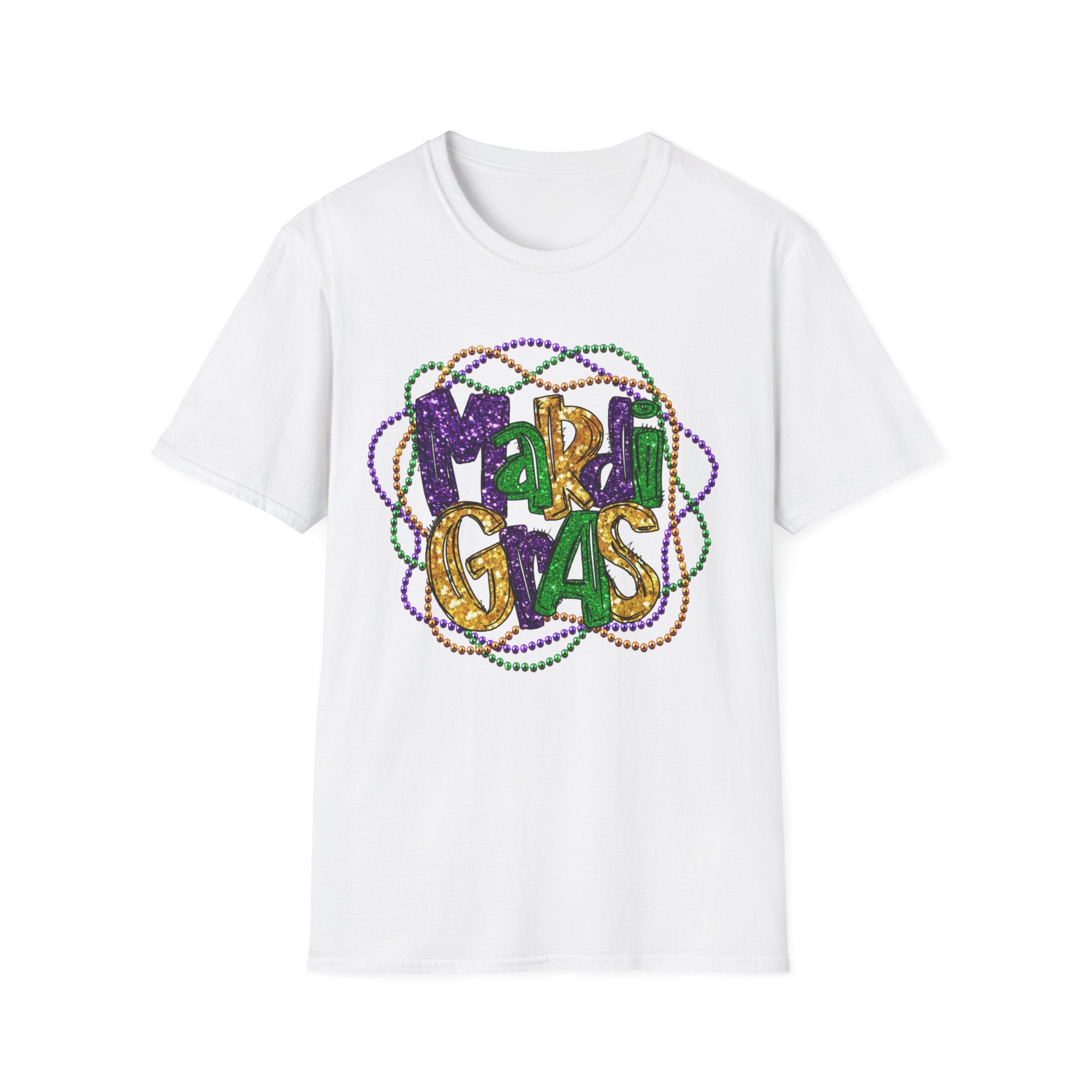 Mardi Gras Beads- Unisex Softstyle T-Shirt