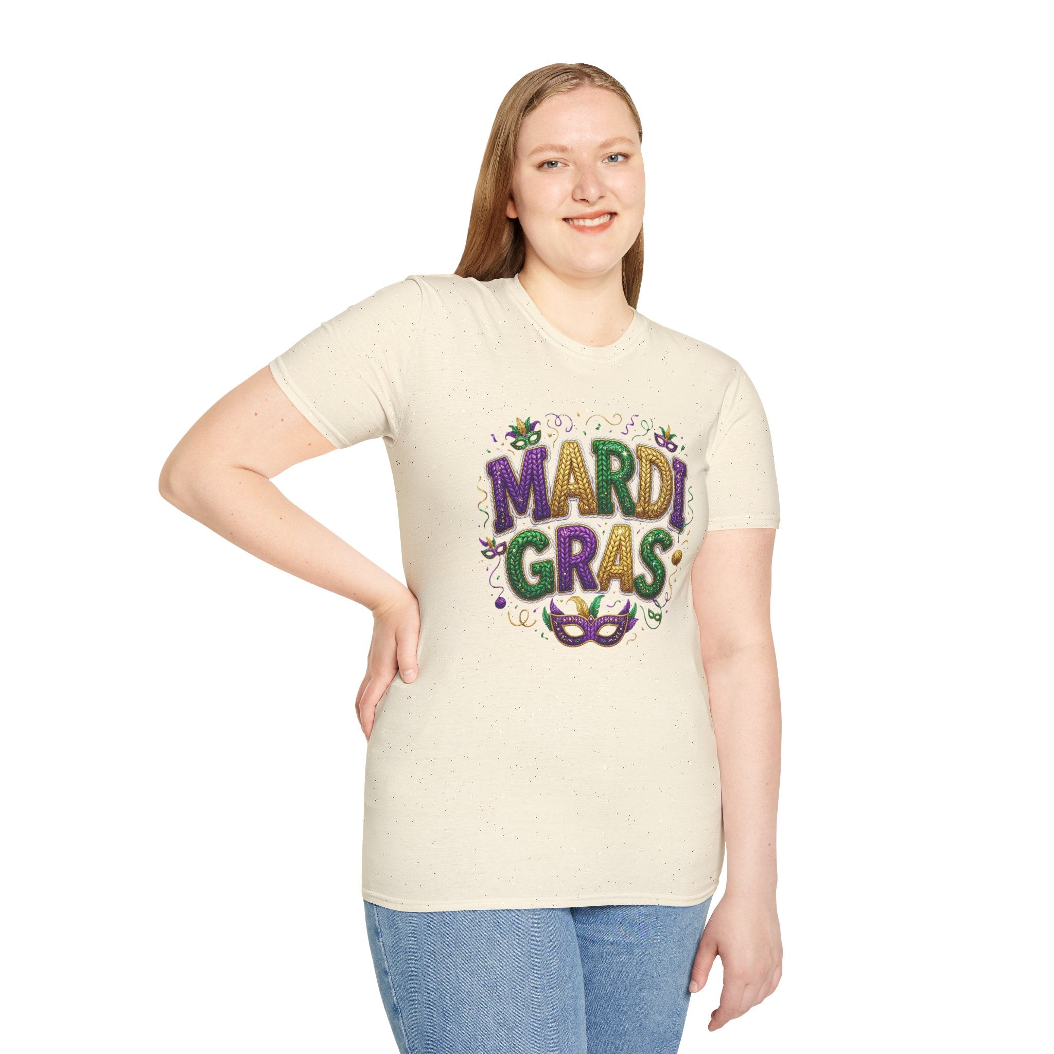 Braided Mardi Gras- Unisex Softstyle T-Shirt