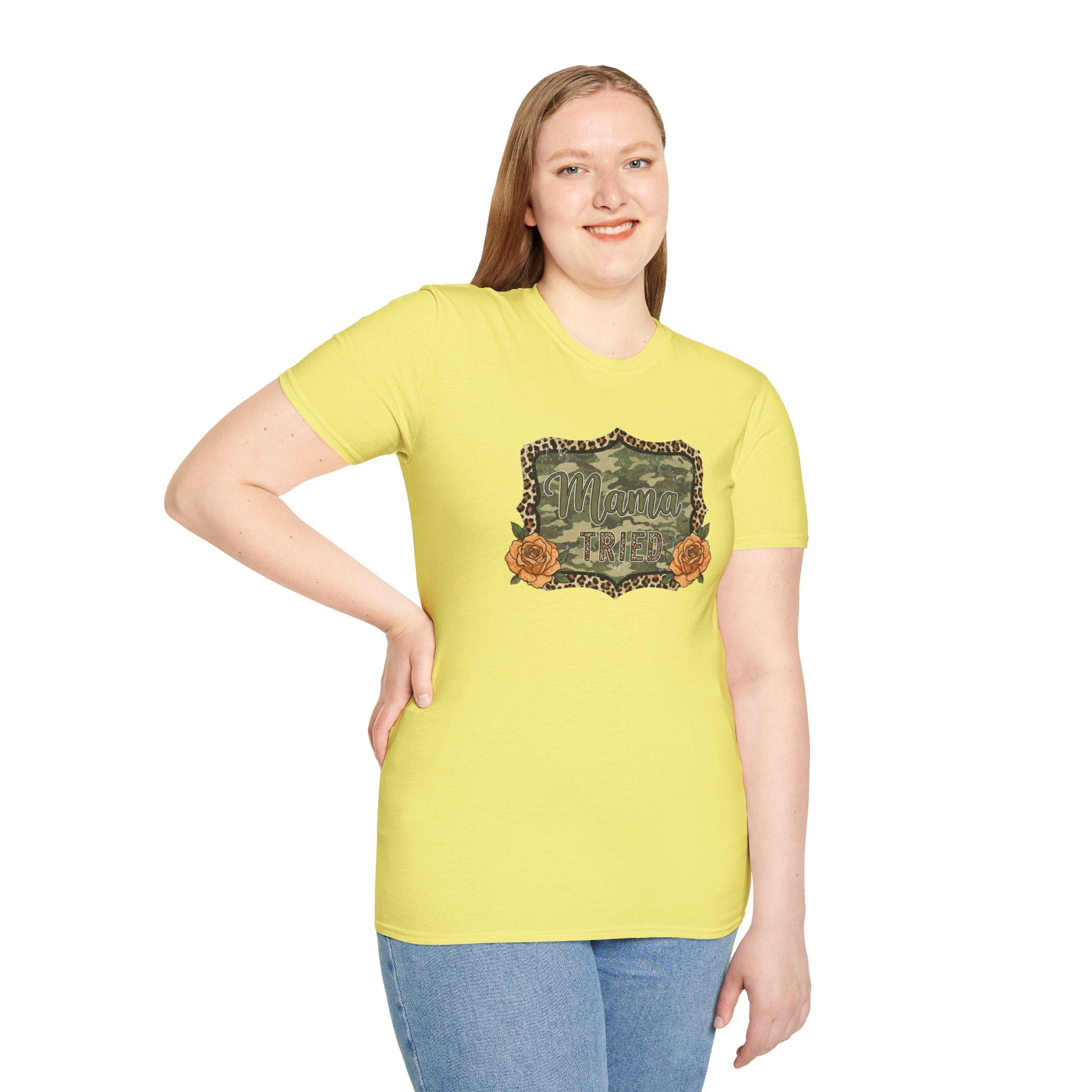 Mama Tried Camo- Unisex Softstyle T-Shirt