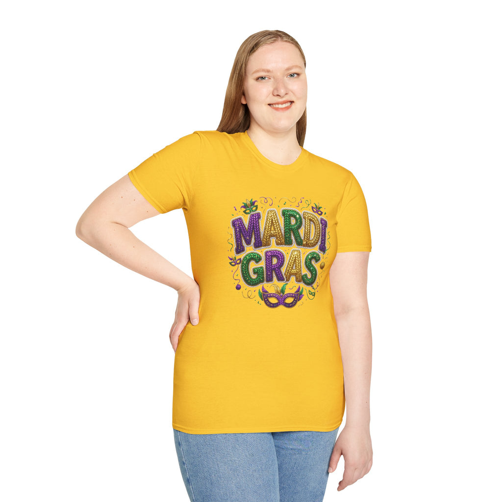 Braided Mardi Gras- Unisex Softstyle T-Shirt
