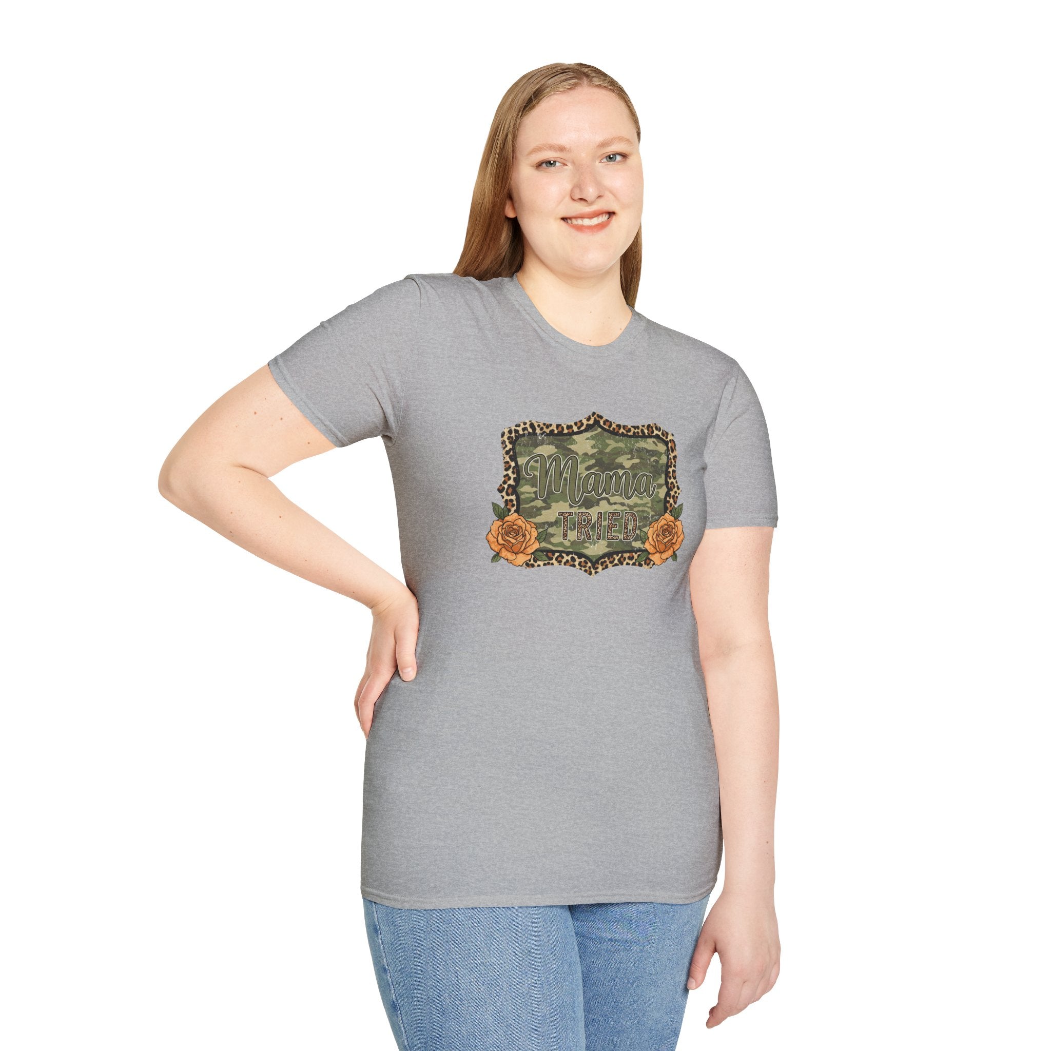 Mama Tried Camo- Unisex Softstyle T-Shirt
