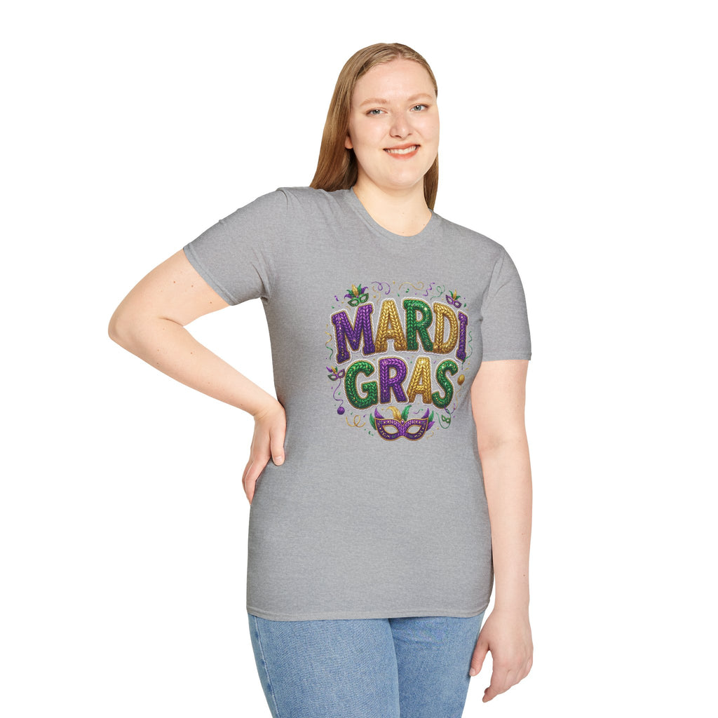 Braided Mardi Gras- Unisex Softstyle T-Shirt