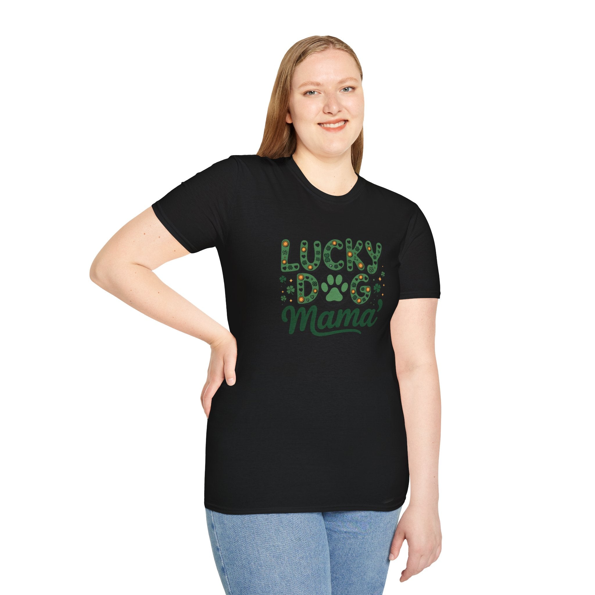 Lucky Dog Mama- Unisex Softstyle T-Shirt