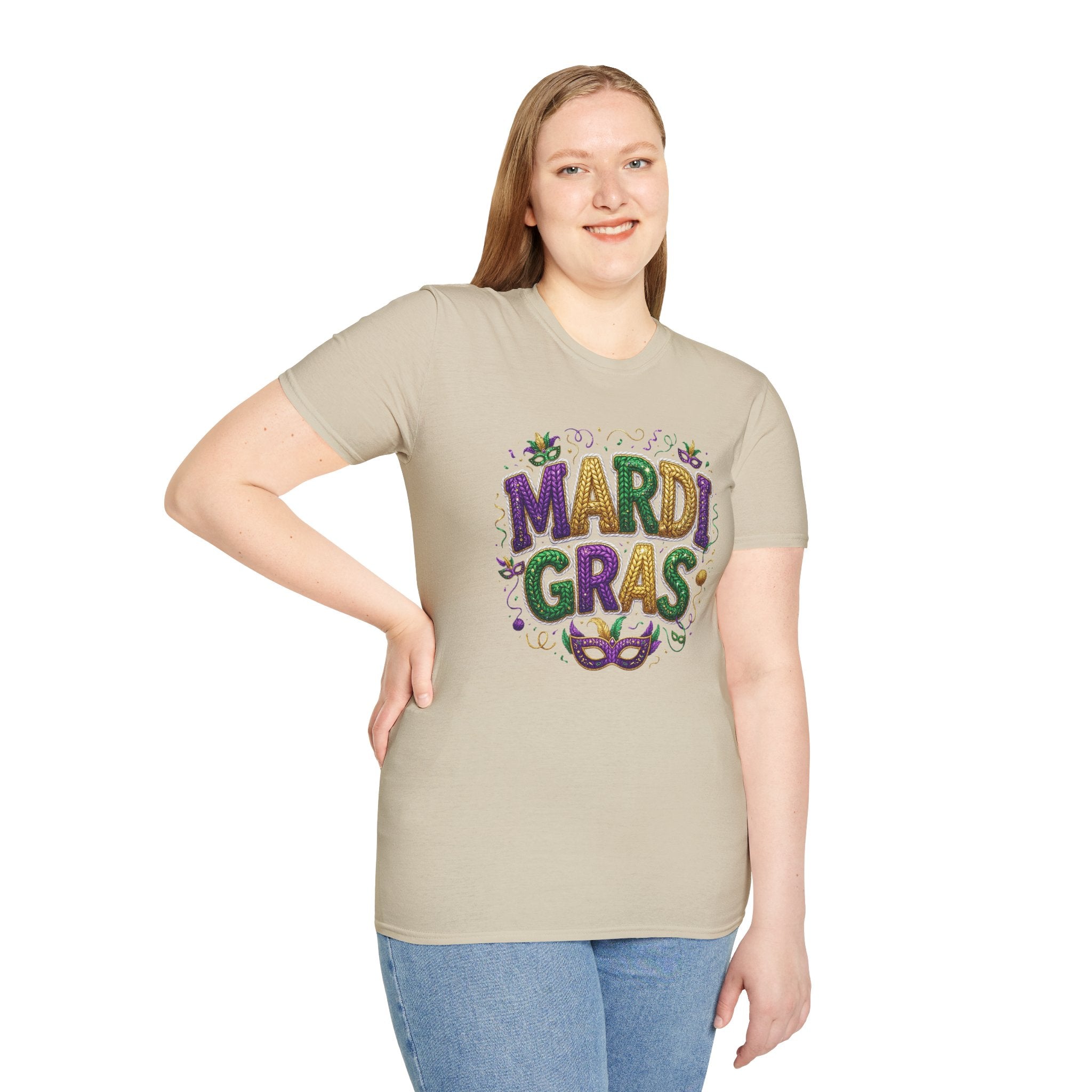 Braided Mardi Gras- Unisex Softstyle T-Shirt