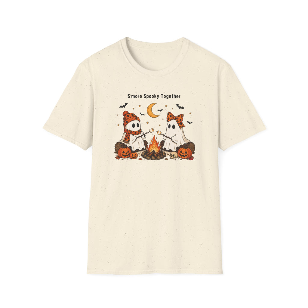 Halloween Ghosts Campfire T-Shirt — "S'more Spooky Together" Cute Couple Graphic