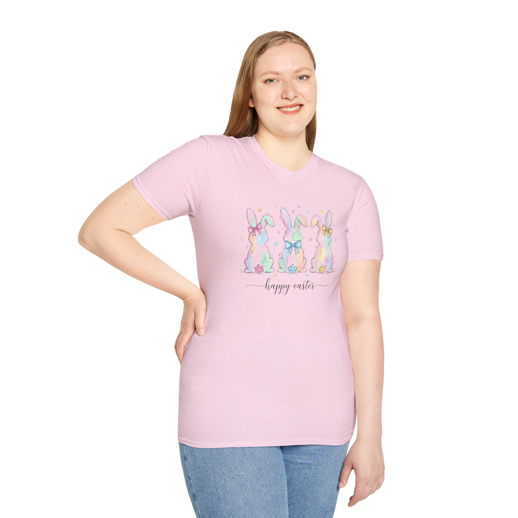 Spring Color Bunny- Unisex Softstyle T-Shirt
