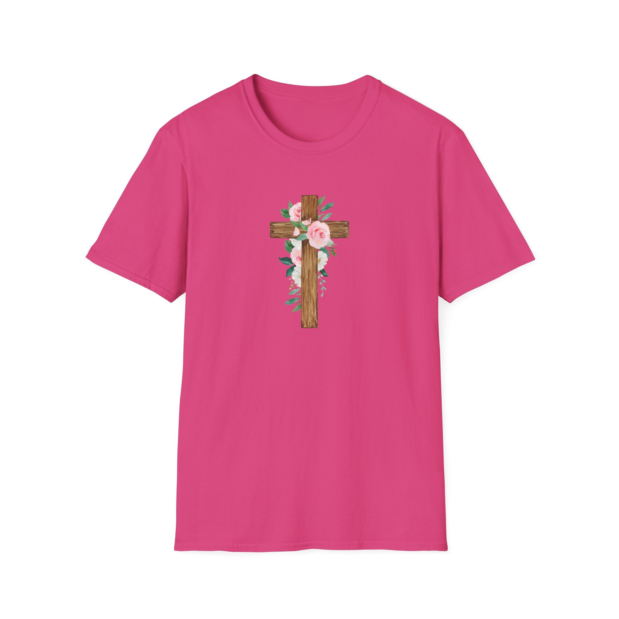 Floral Cross T-Shirt — Cross with Pretty Flowers