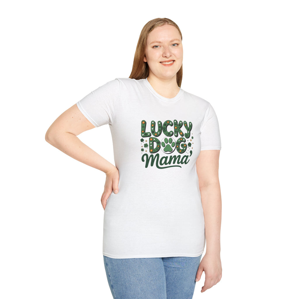 Lucky Dog Mama- Unisex Softstyle T-Shirt