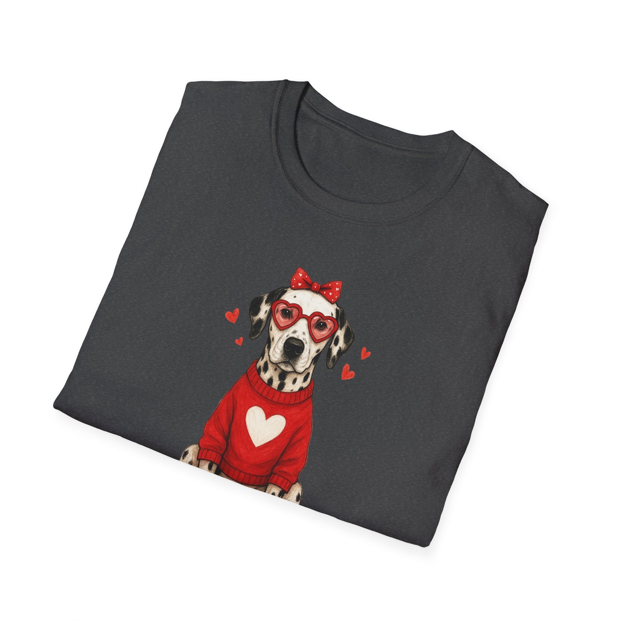 Dalmatian With Glasses- Unisex Softstyle T-Shirt