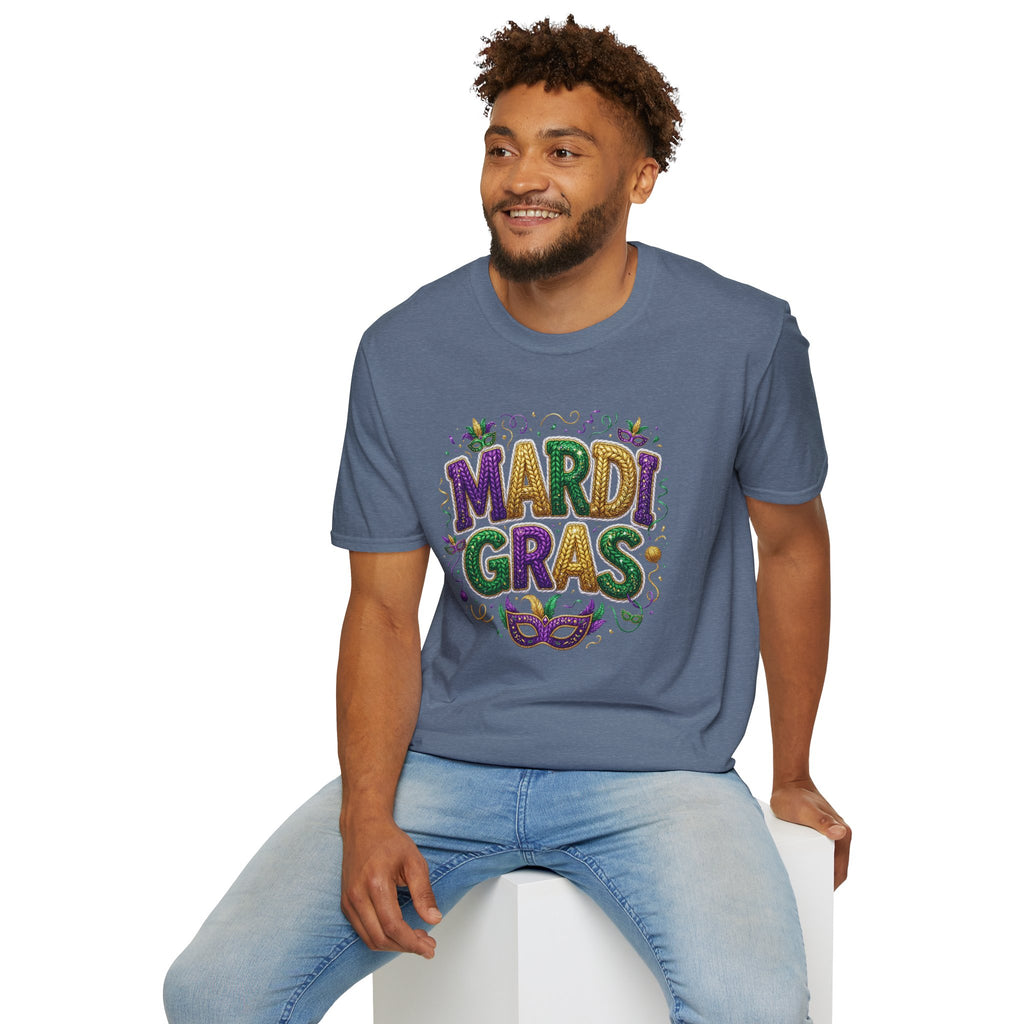 Braided Mardi Gras- Unisex Softstyle T-Shirt