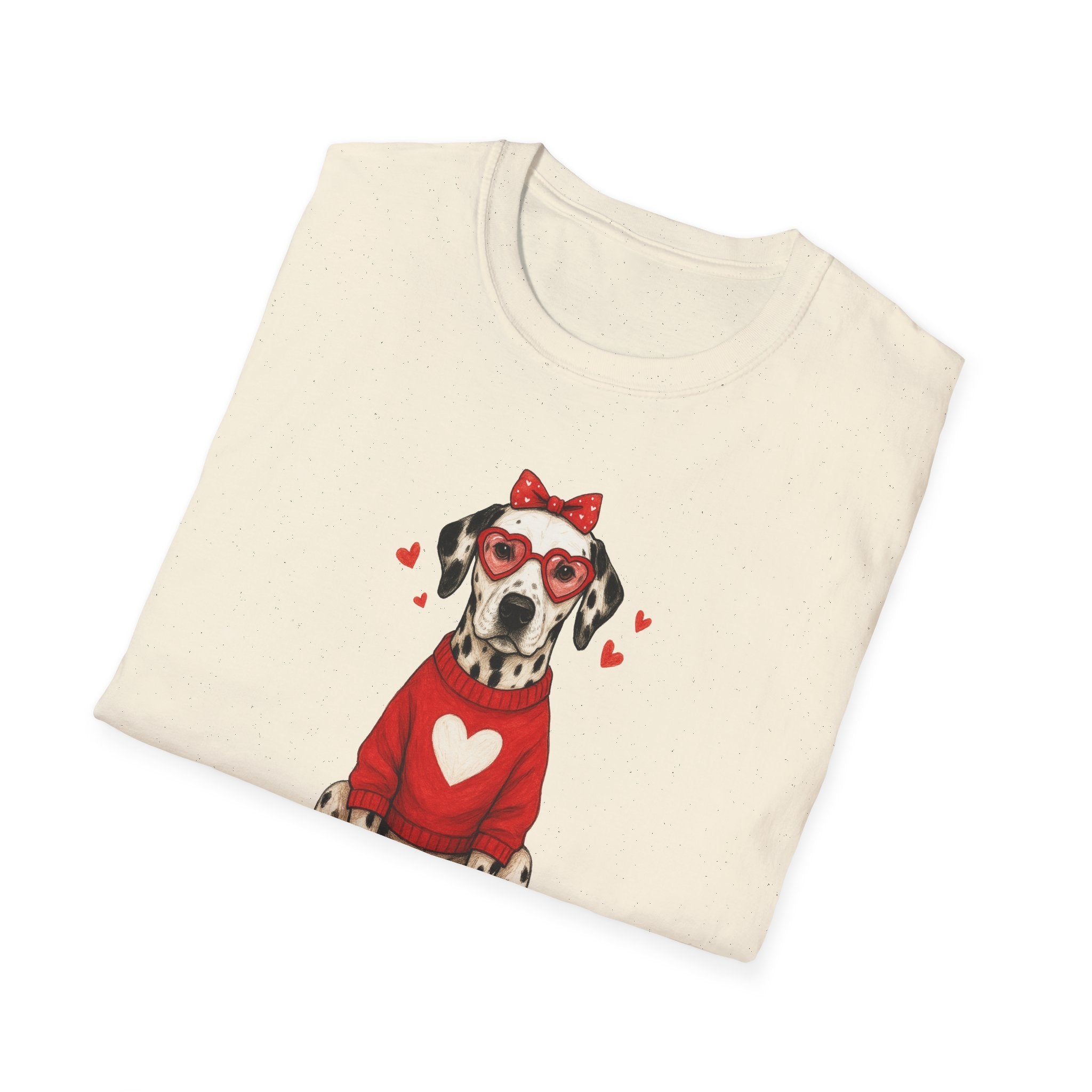 Dalmatian With Glasses- Unisex Softstyle T-Shirt
