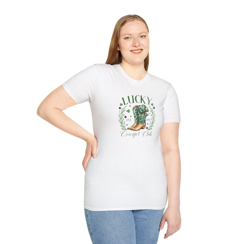 Lucky Cowgirl Club- Unisex Softstyle T-Shirt