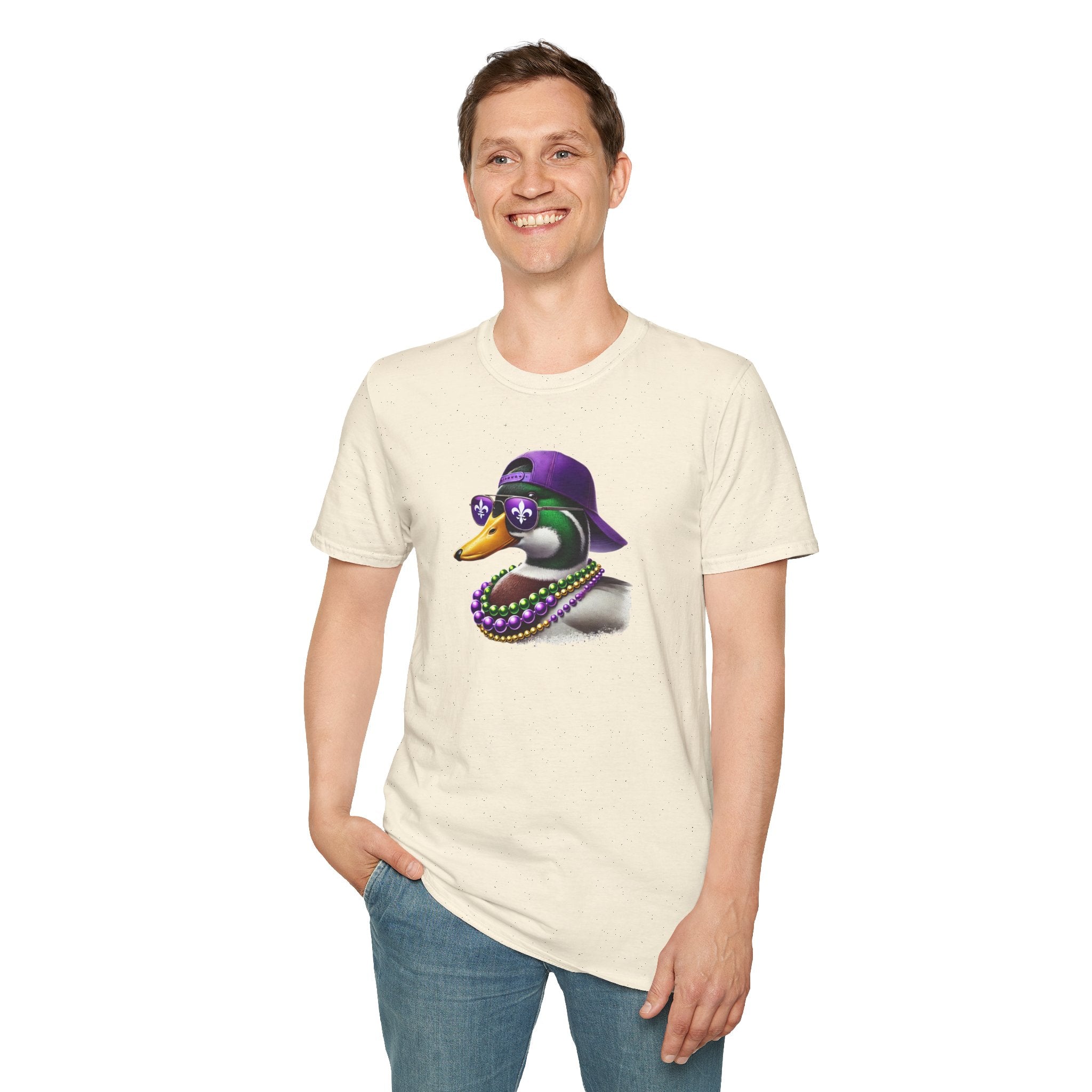 Ducking Mardi Gras- Unisex Softstyle T-Shirt