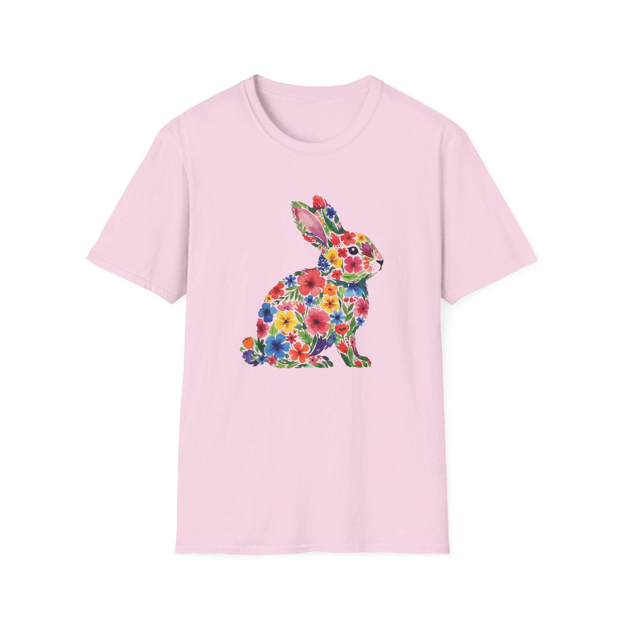 Floral Easter Bunny- Unisex Softstyle T-Shirt