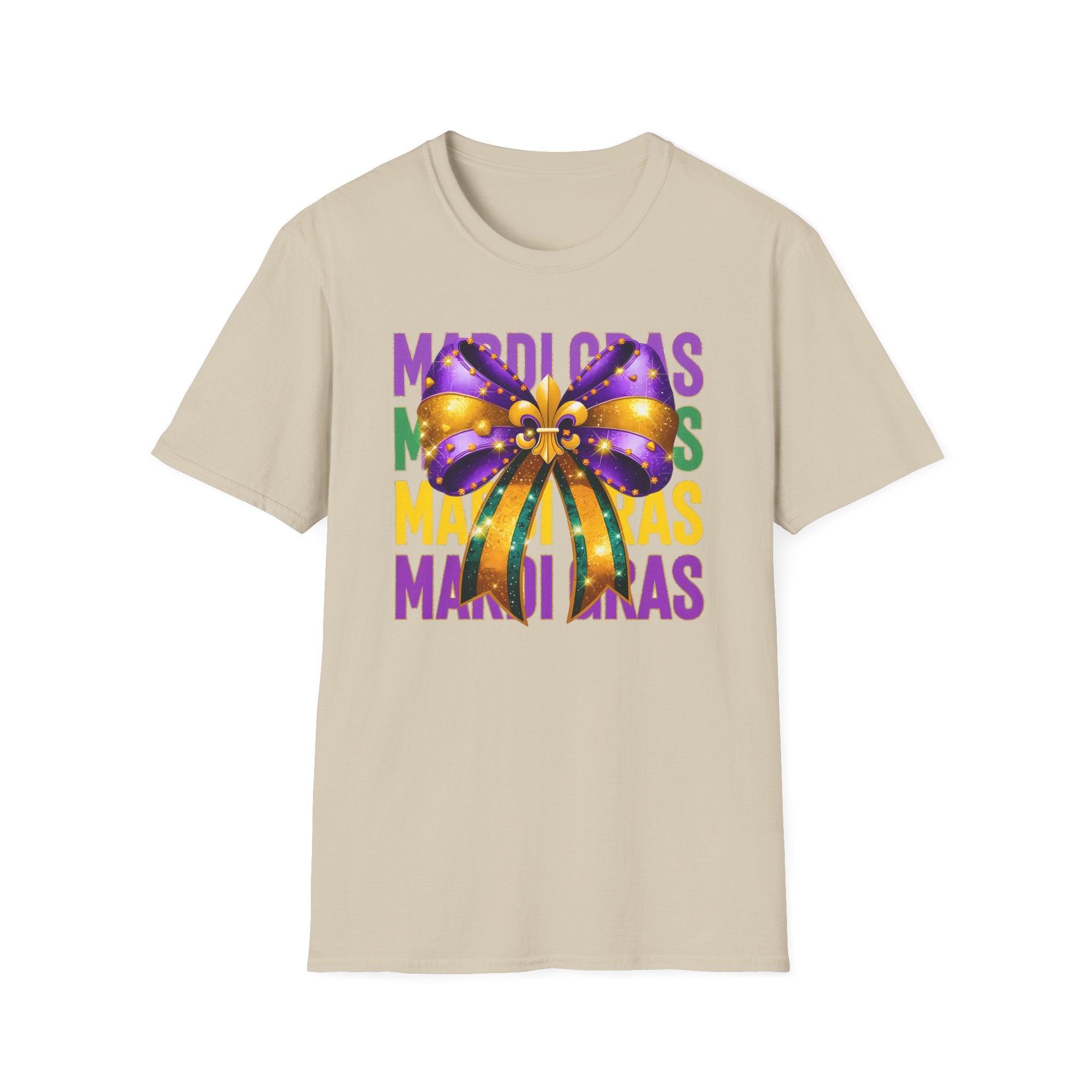 Mardi Gras Bow- Unisex Softstyle T-Shirt