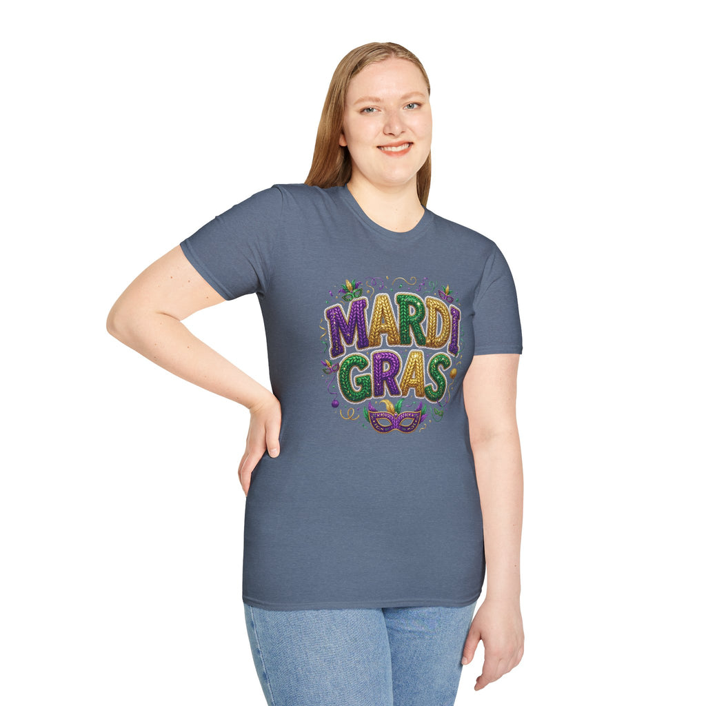 Braided Mardi Gras- Unisex Softstyle T-Shirt