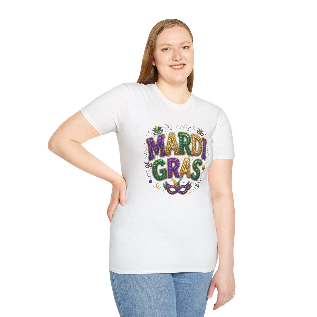 Braided Mardi Gras- Unisex Softstyle T-Shirt